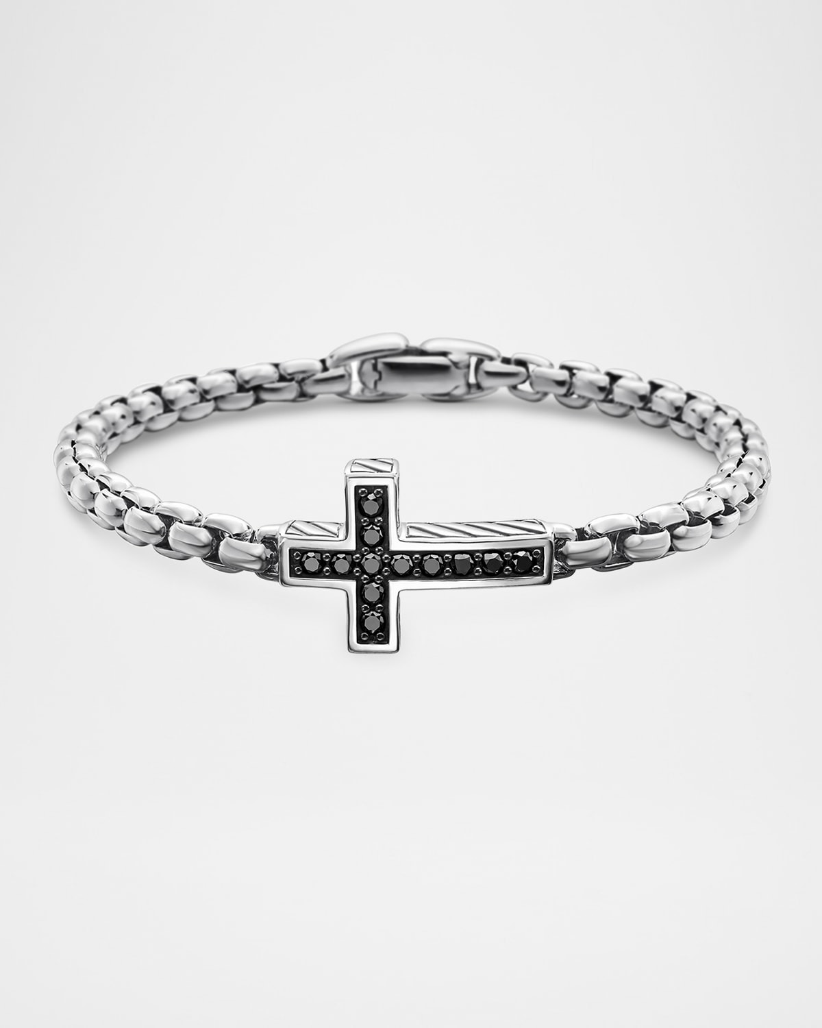 Men's Streamline Cross Bracelet in Silver, 5mm - 1