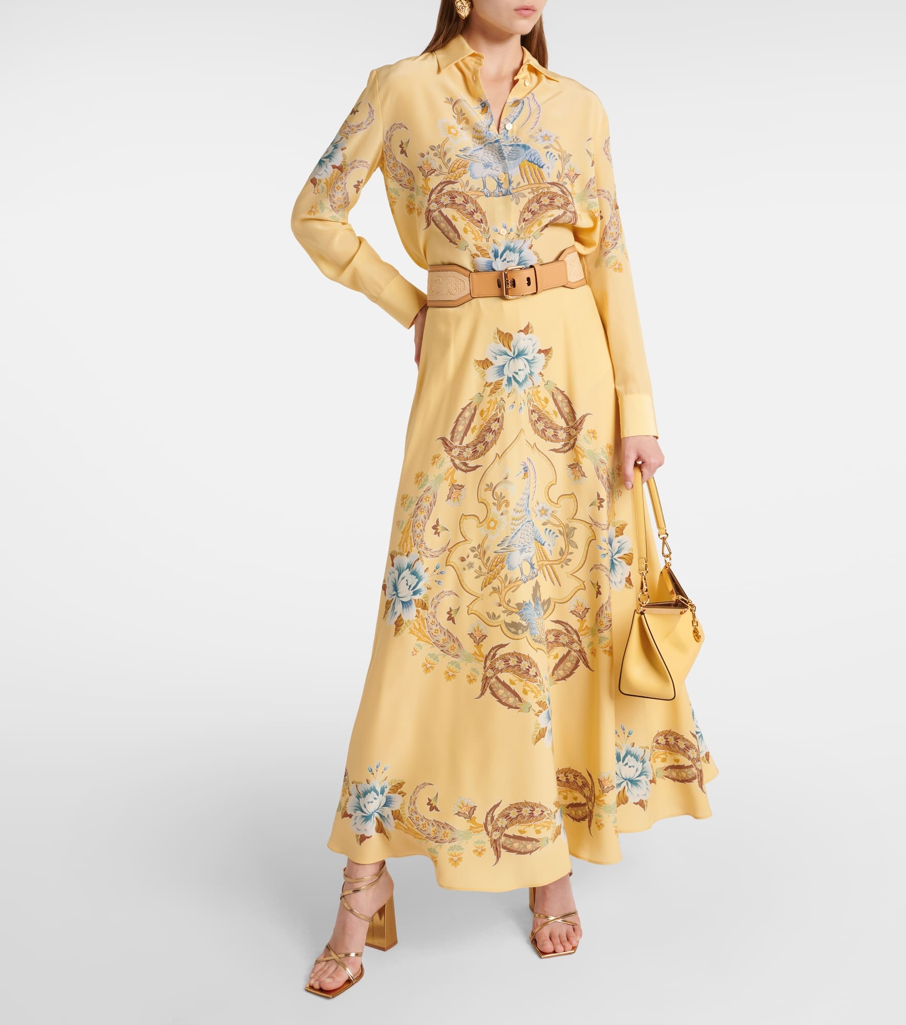 Floral silk maxi skirt - 2