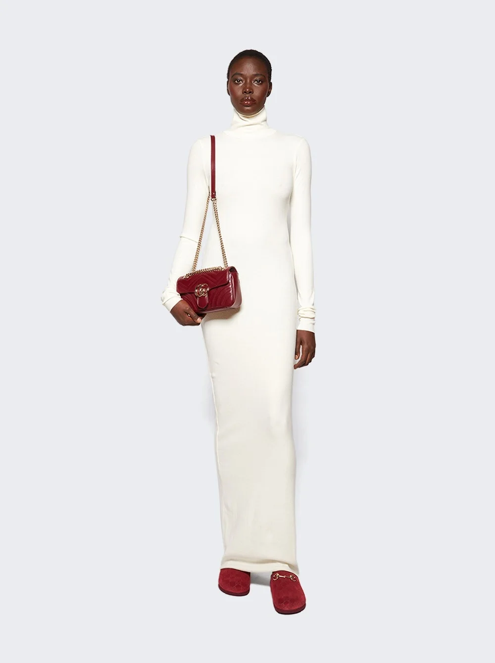 Turtleneck Dress Maxi Cream - 1