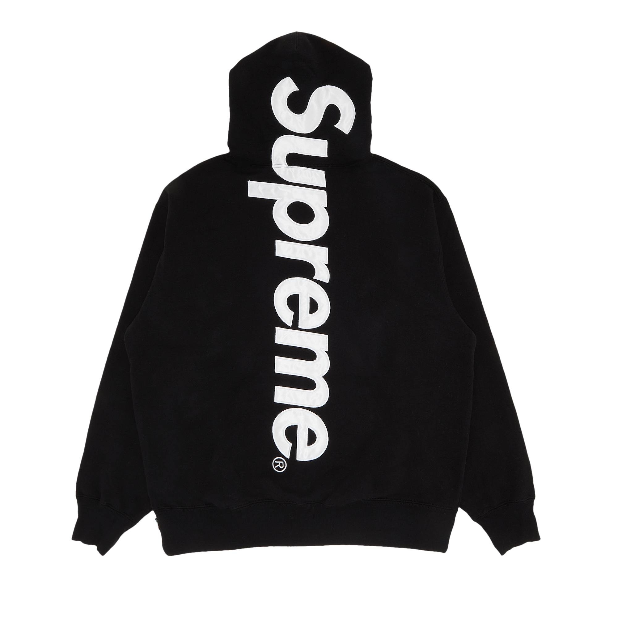 Supreme Satin Appliqu� Hooded Sweatshirt 'Black' - 2