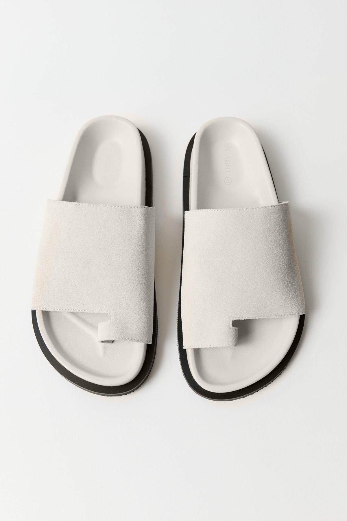 Loe Suede Slide - Cool White - 1