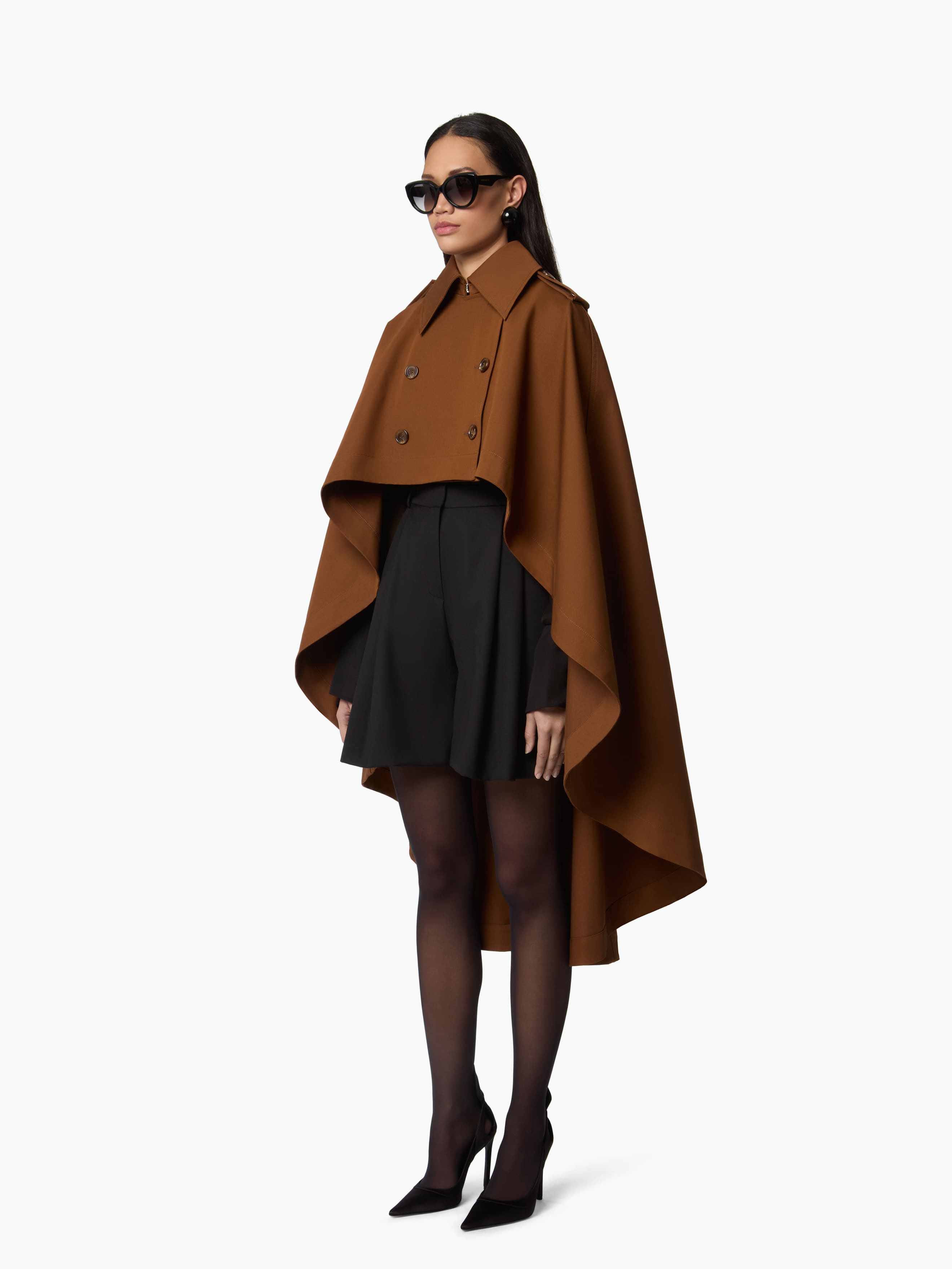 Water-Repellent Cotton Trench Cape - 2