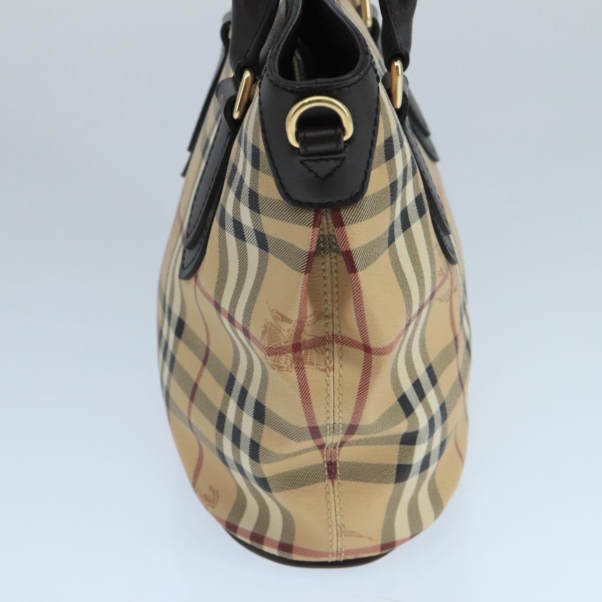 Burberry Nova Check Hand Bag Pvc Leather Beige - 4