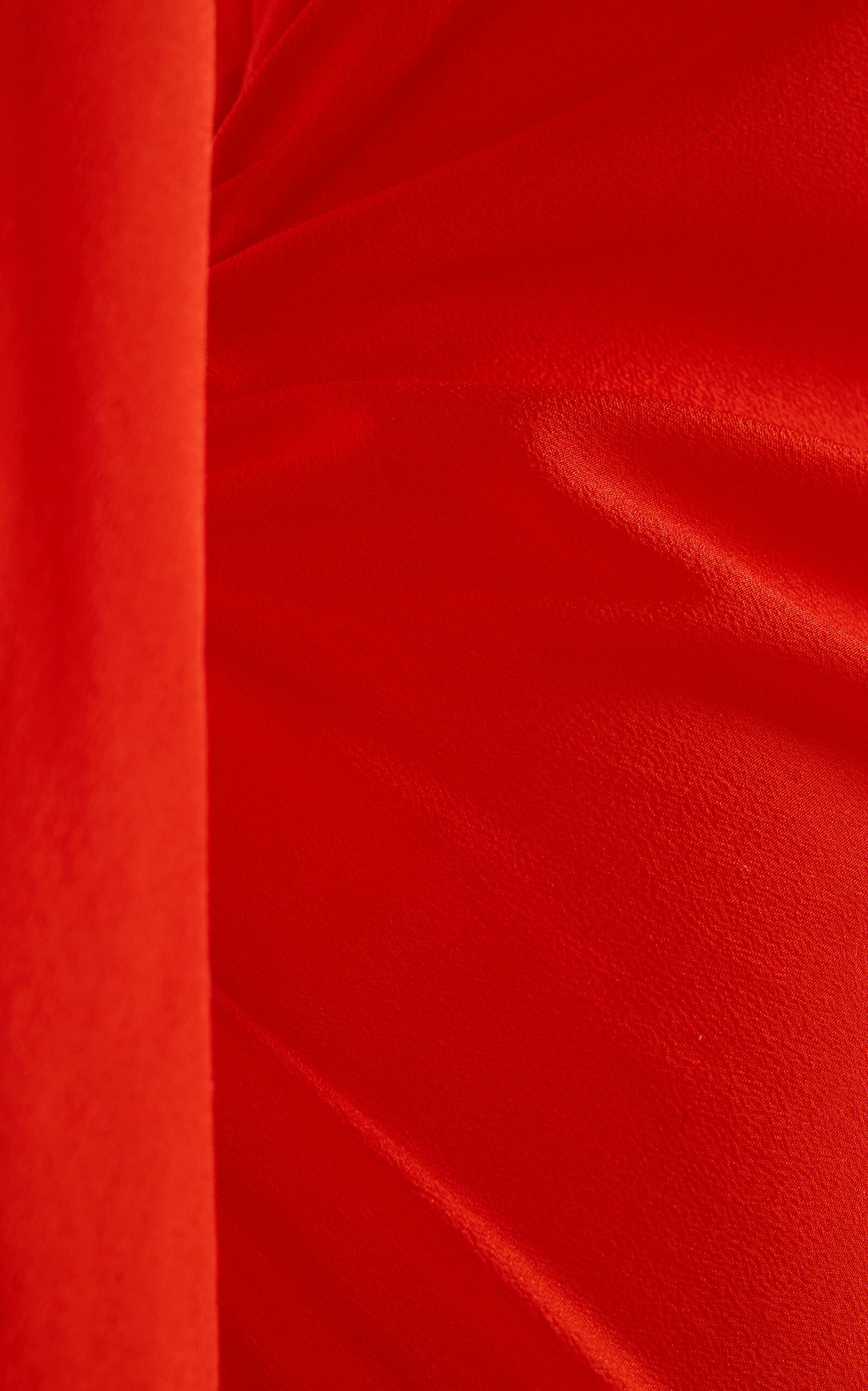 Fresca Gathered Silk Midi Dress orange - 5