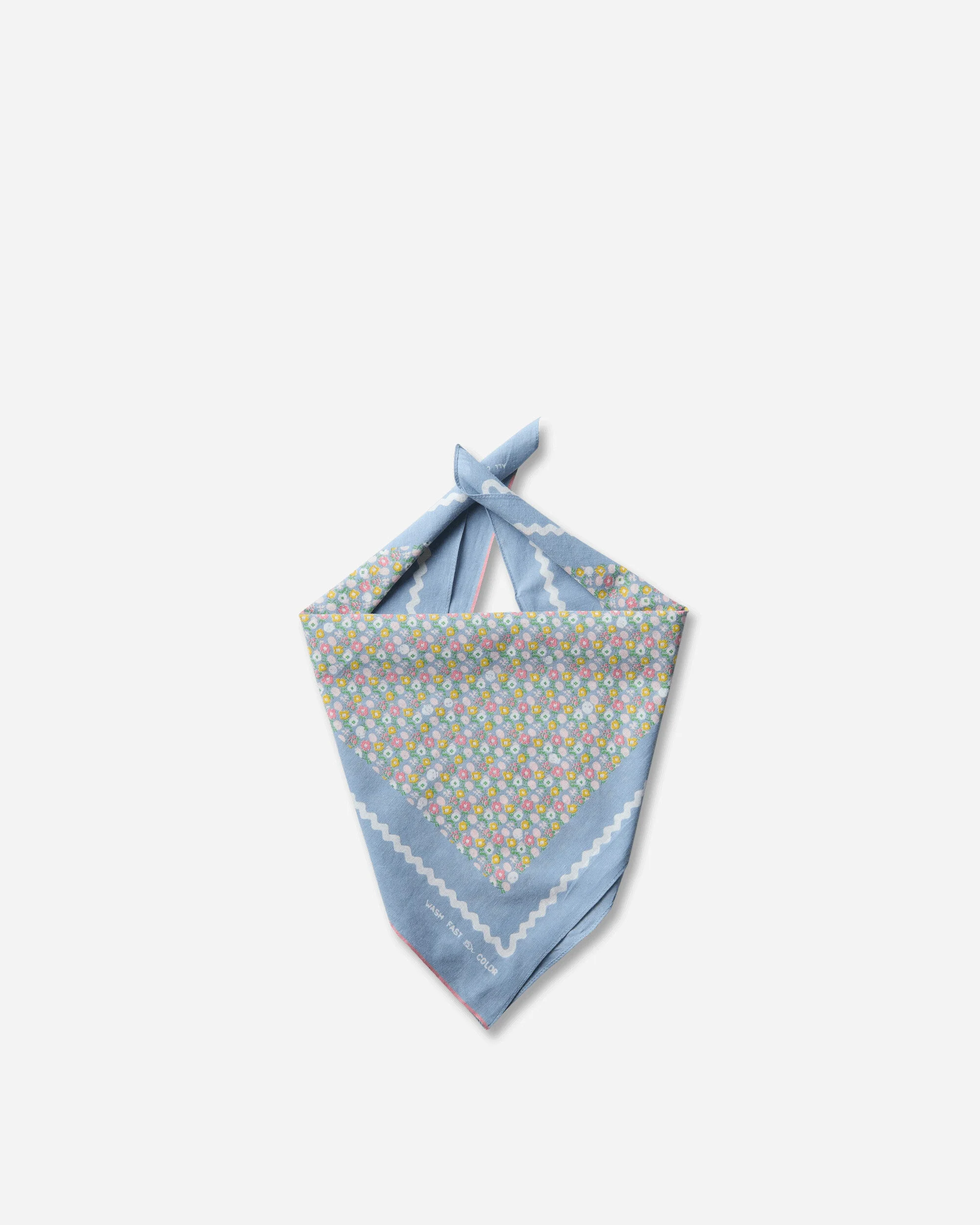 Fastcolor Selvedge Bandana (Skull & Flower) Sax - 1