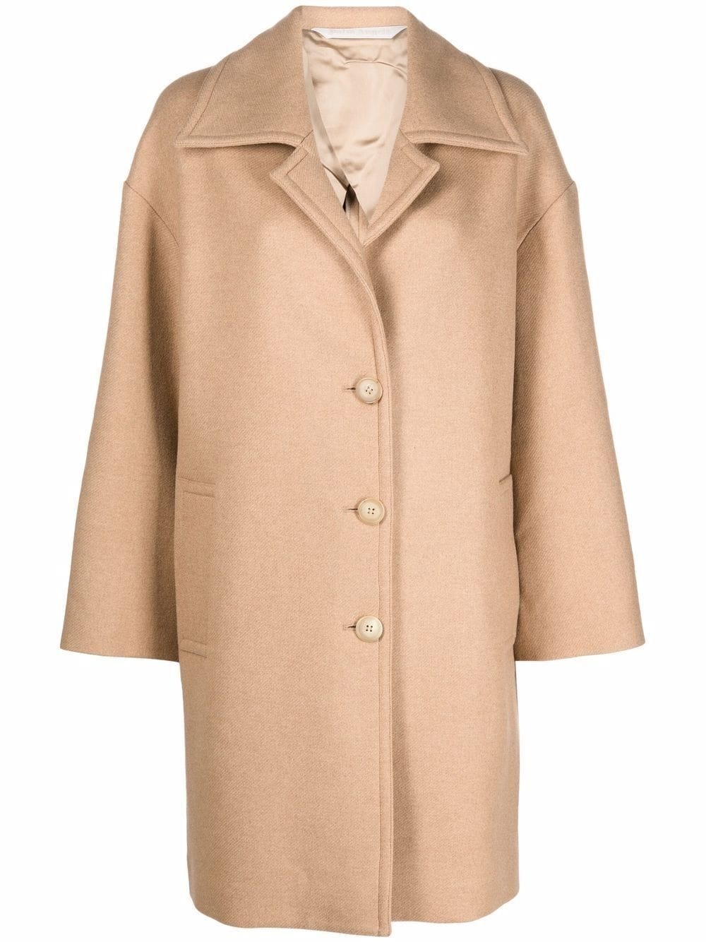 logo-print oversized coat - 1
