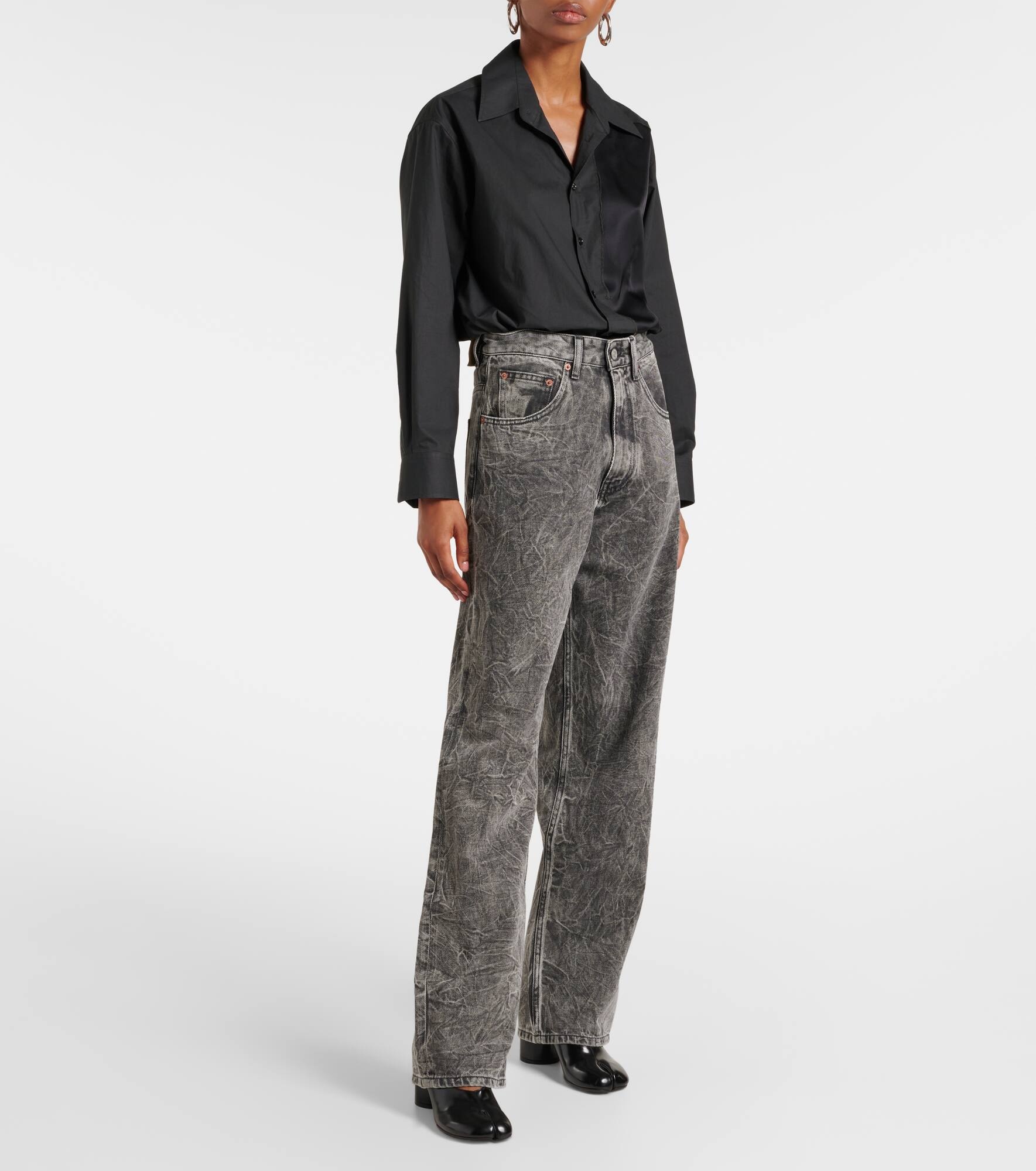 High-rise wide-leg jeans - 7