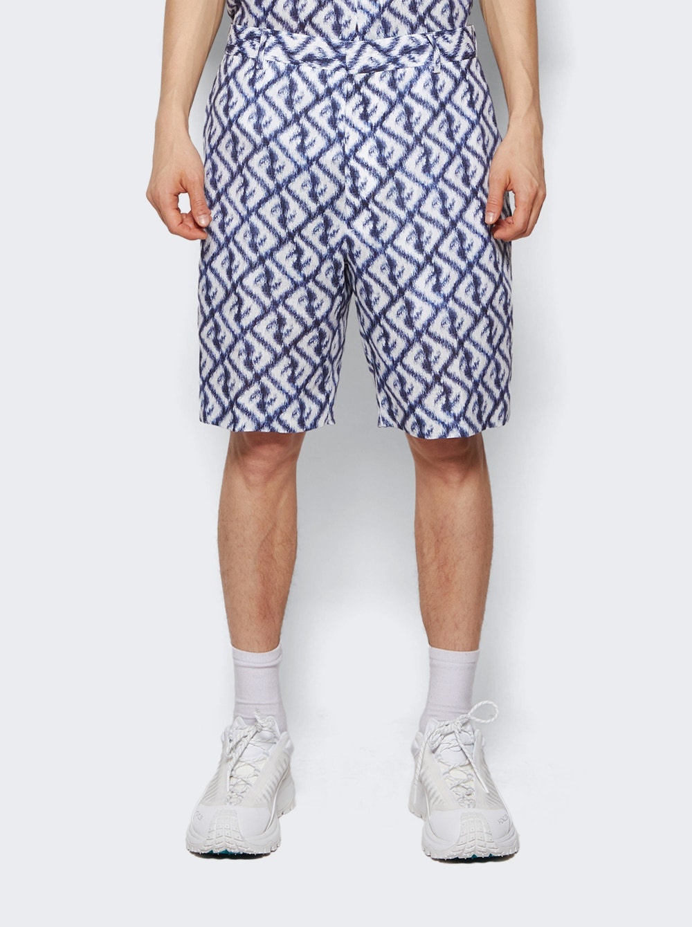 Linen FF Logo Shorts Blue - 3