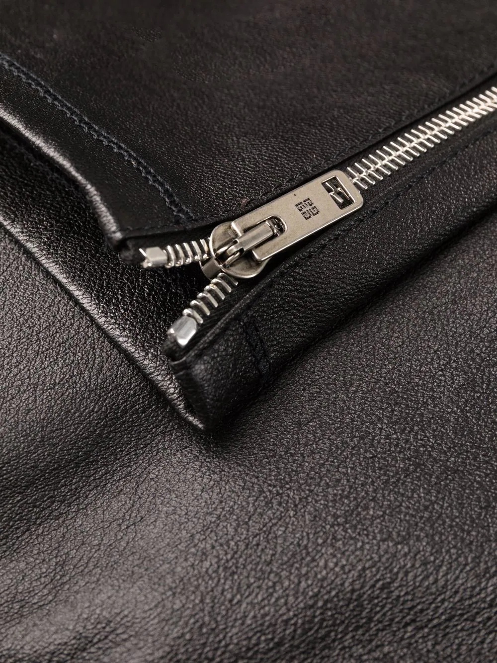 polished-finish zip-detail trousers - 8