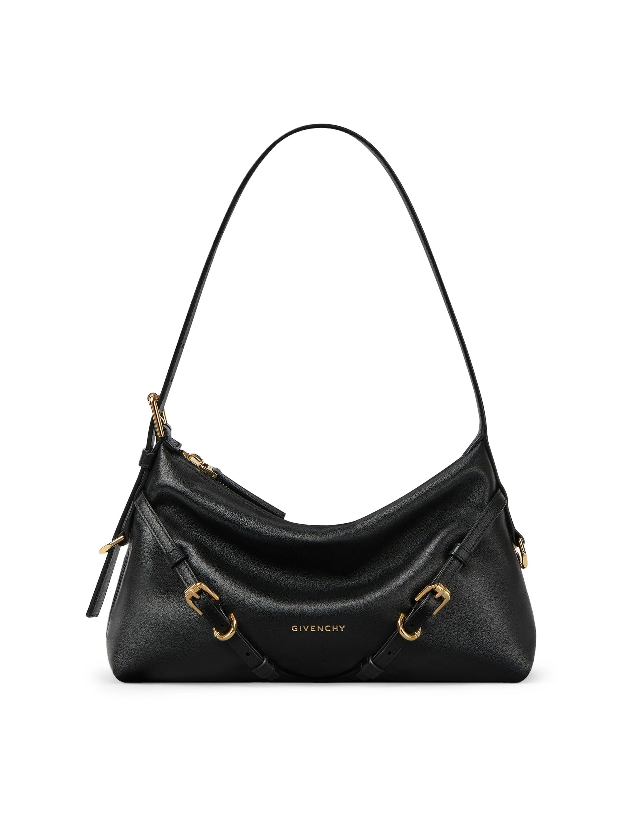 Women's Mini Voyou Shoulder Bag in Shiny Leather - Black - 1