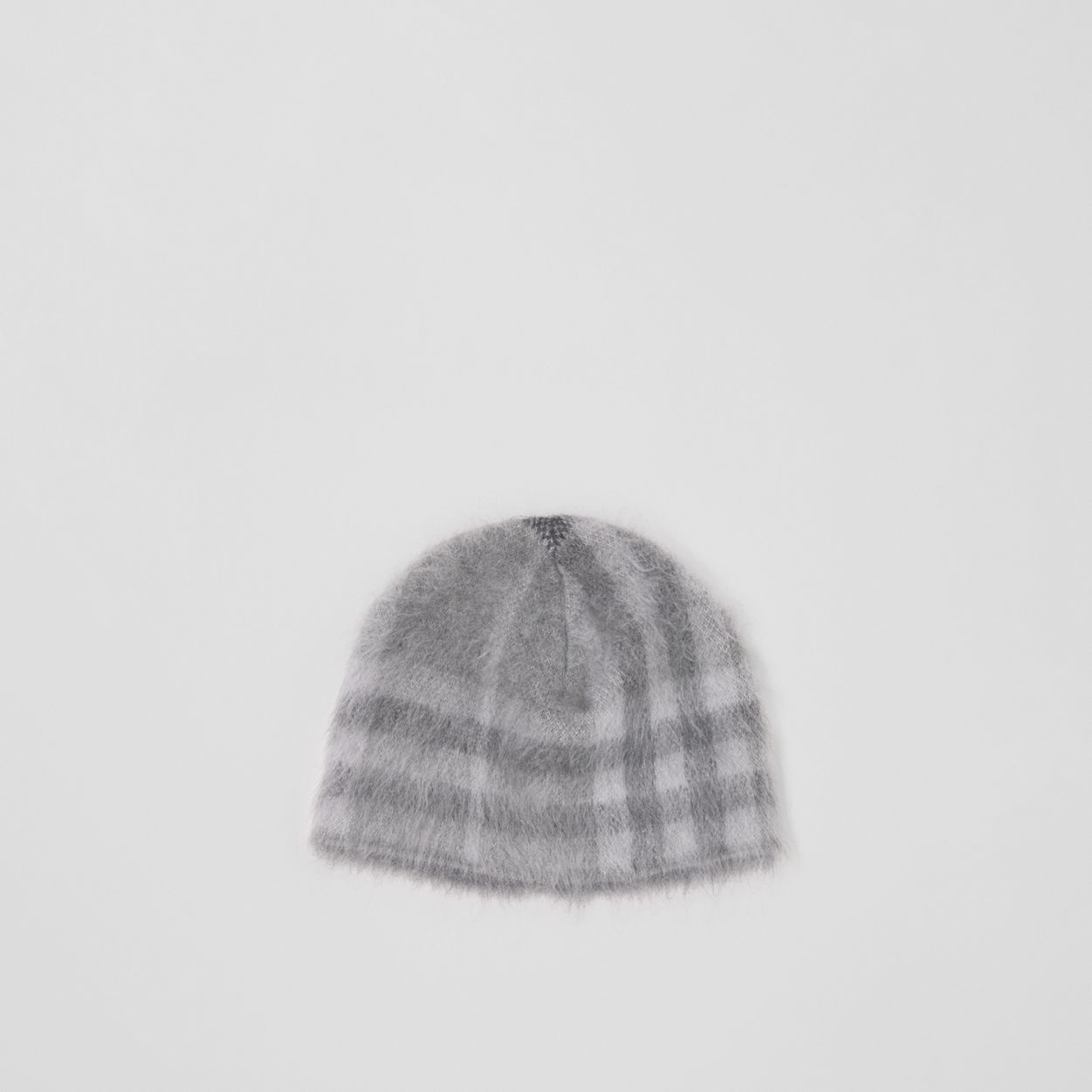 Check Mohair Silk Blend Beanie - 1
