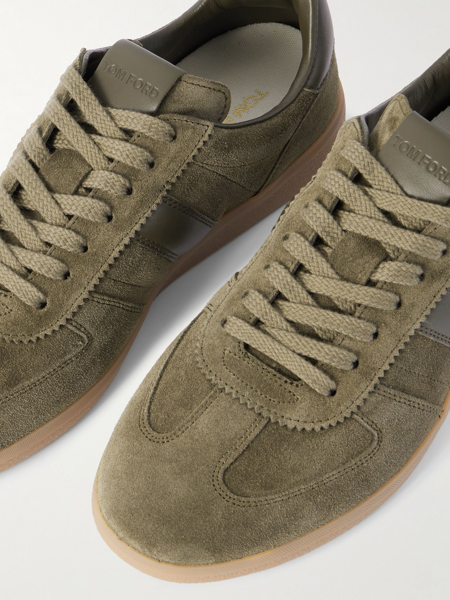 Archer Leather-Trimmed Suede Sneakers Green - 5