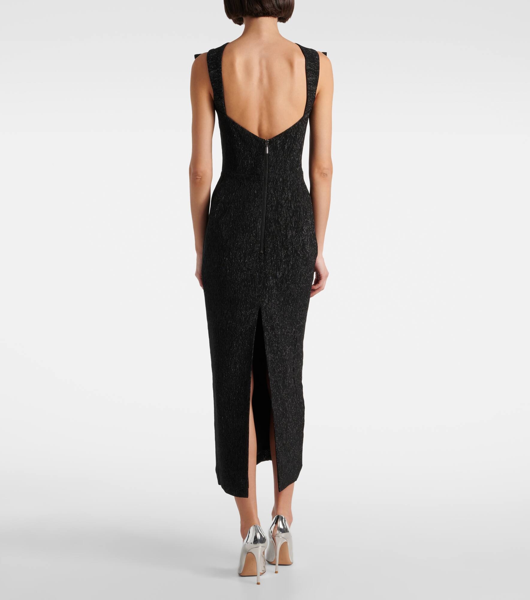Singular open-back lamé cocktail dress - 3