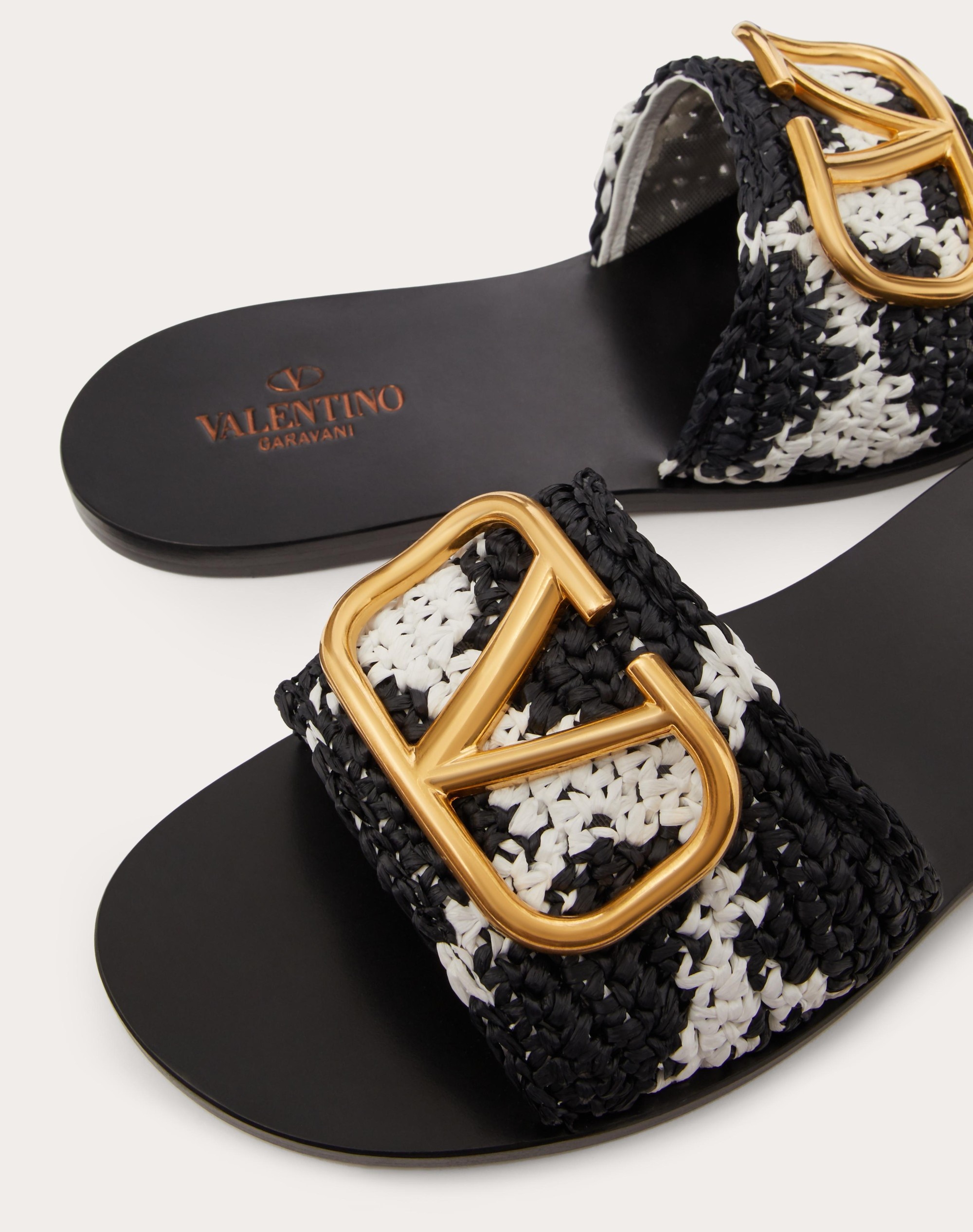 RAFFIA SLIDE SANDAL WITH GIRAFFA RE-EDITION PATTERN - 5