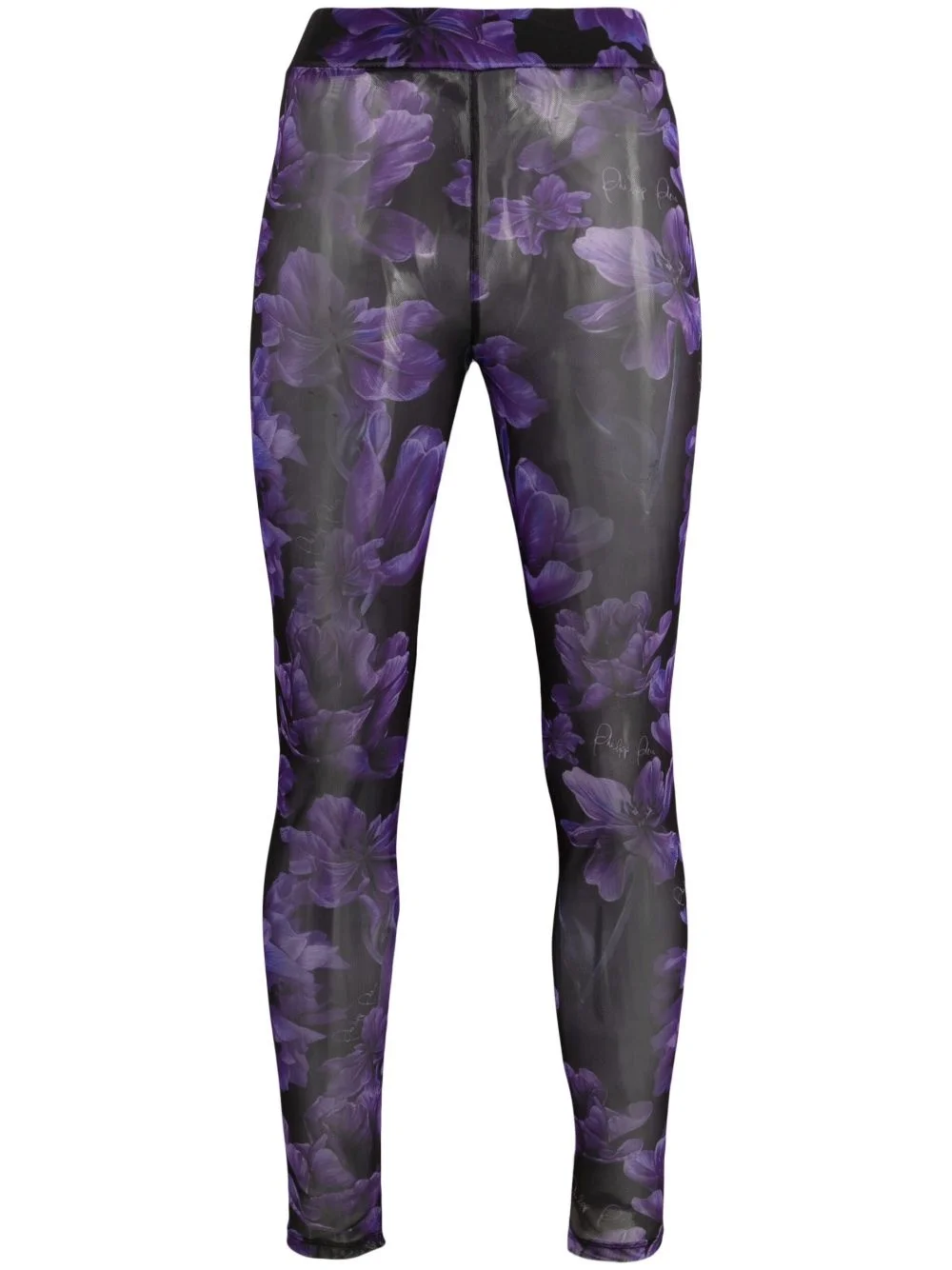 floral-print tulle leggings - 1