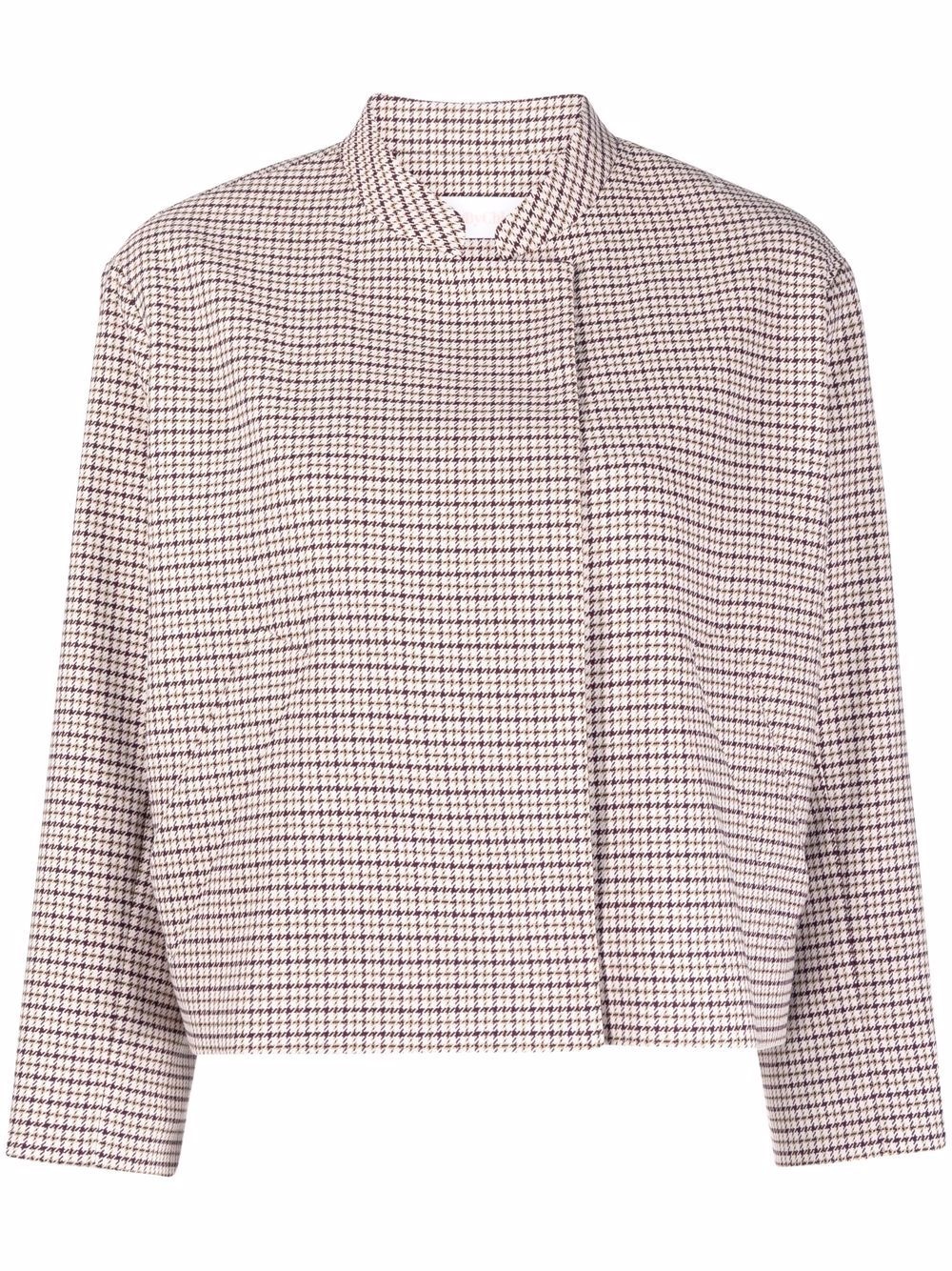 checked crop bomber jacket - 1