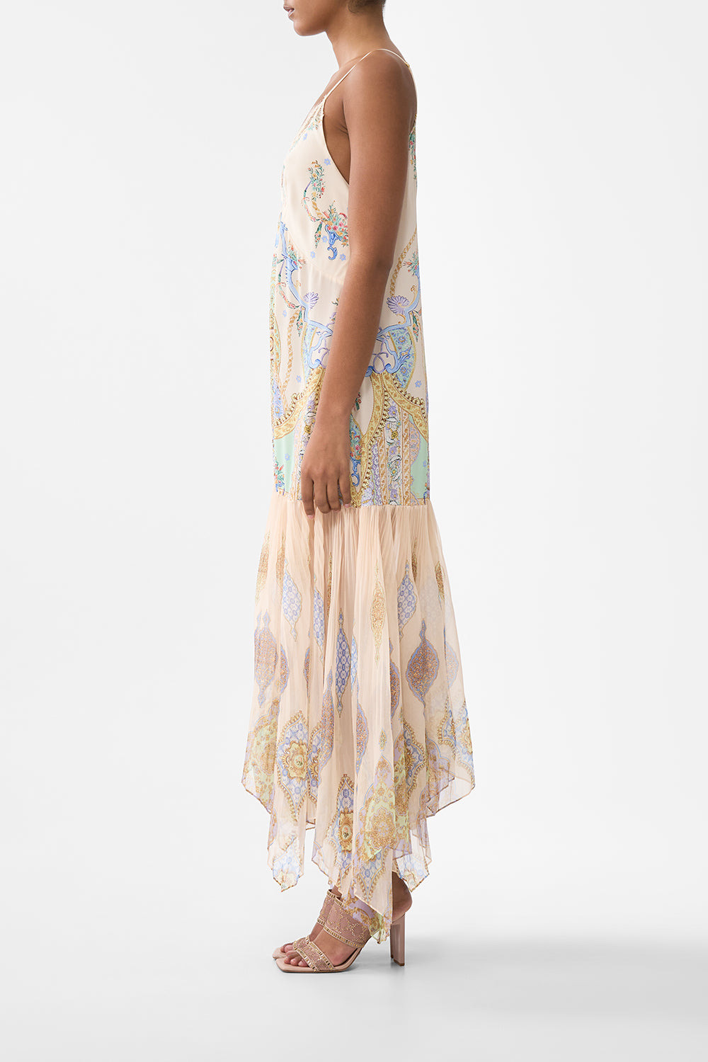 MINIMAL SLIP WITH PLEATED CHIFFON SKIRT - 4