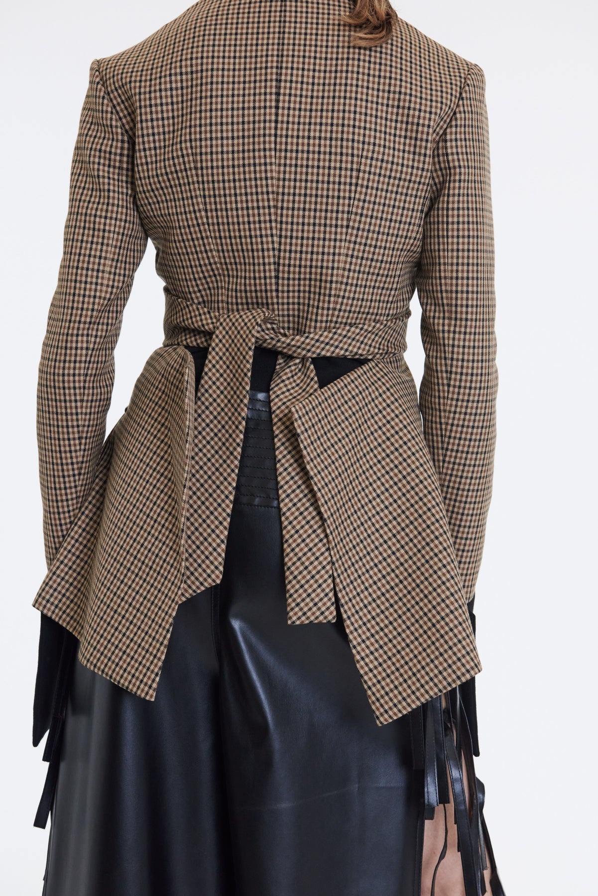 COLLARLESS DECONSTRUCTED JACKET GINGHAM - 3