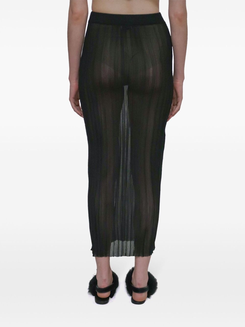 sheer plissé skirt - 6