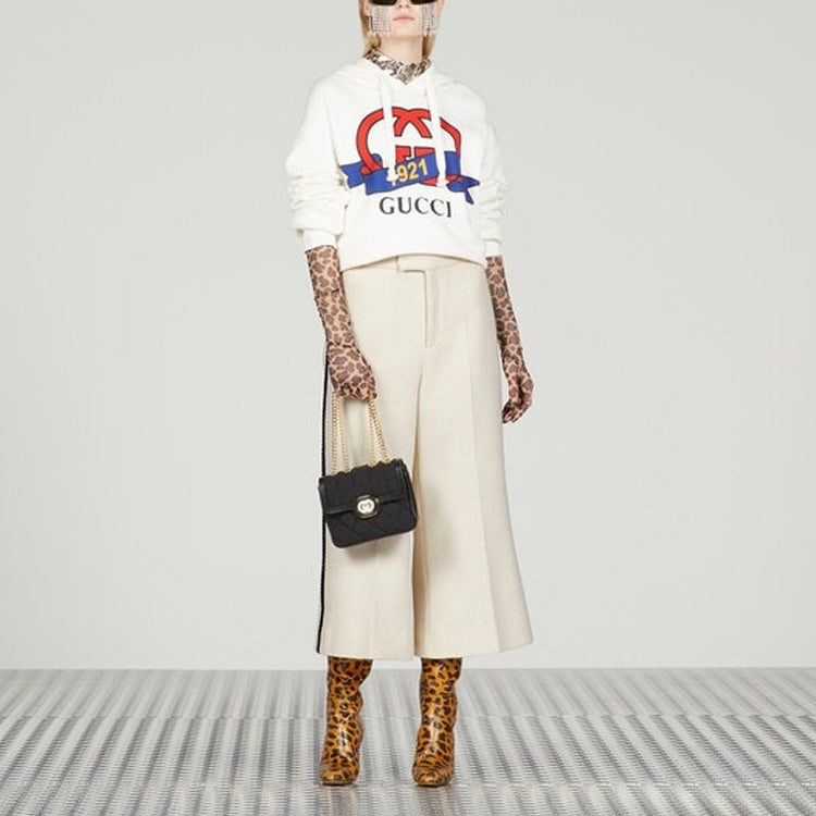 (WMNS) Gucci Interlocking G 1921 Print Sweatshirt 'White' 717427-XJFNI-9095 - 2