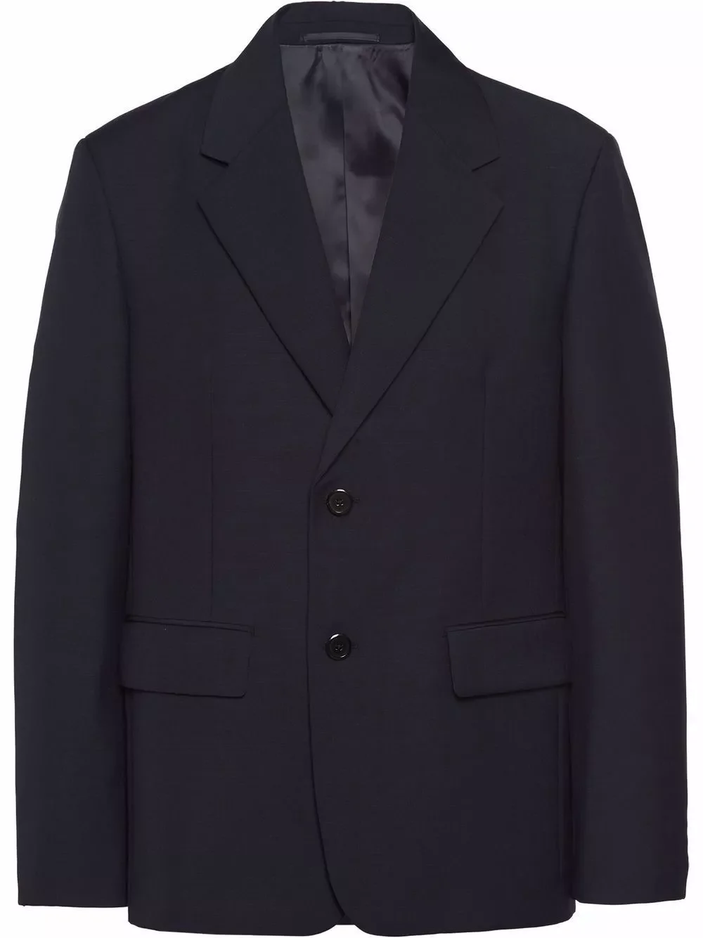 Single-Breasted Mohair Wool Jacket - 1