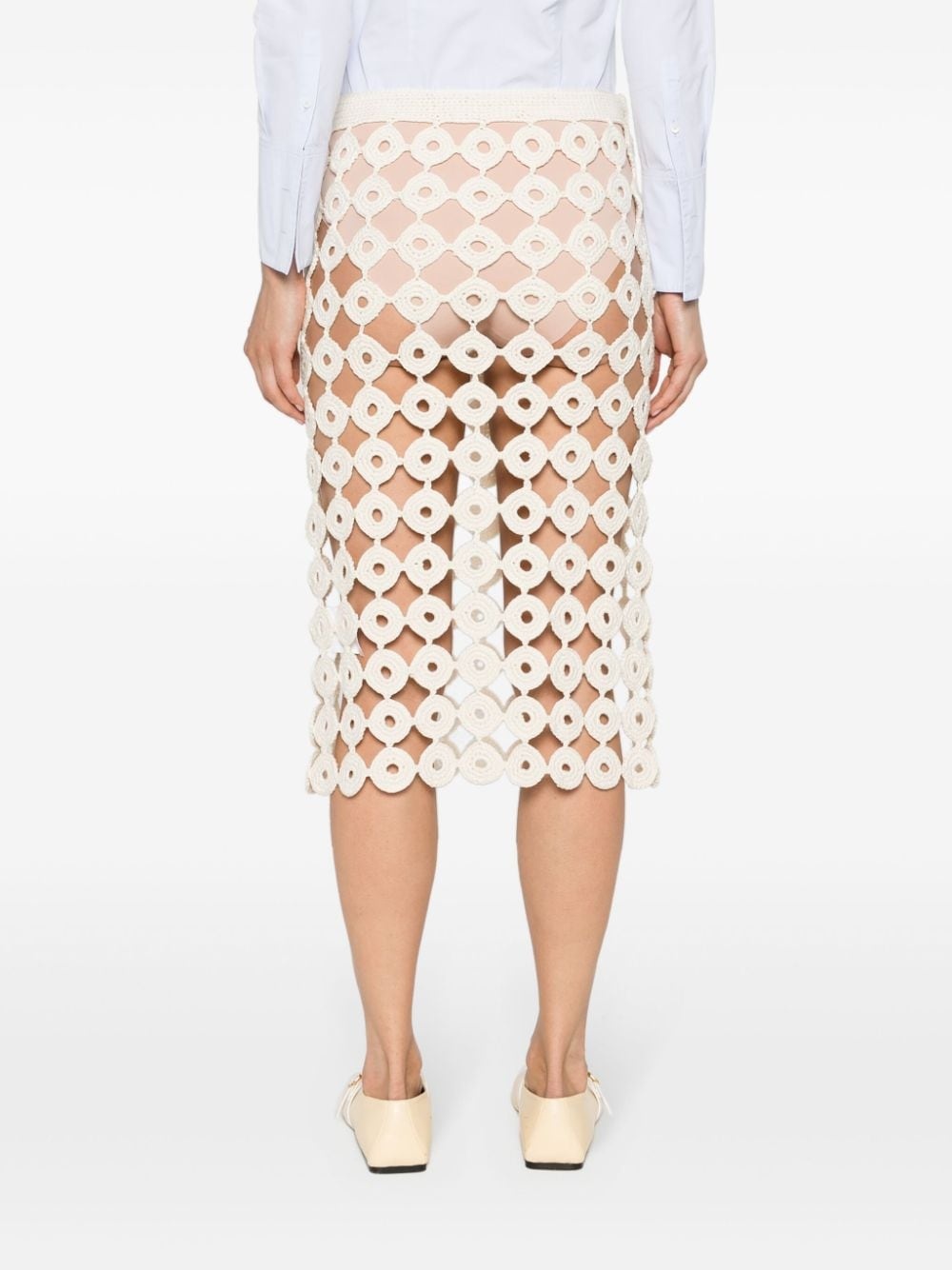 Stanza crochet-knit midi skirt - 4