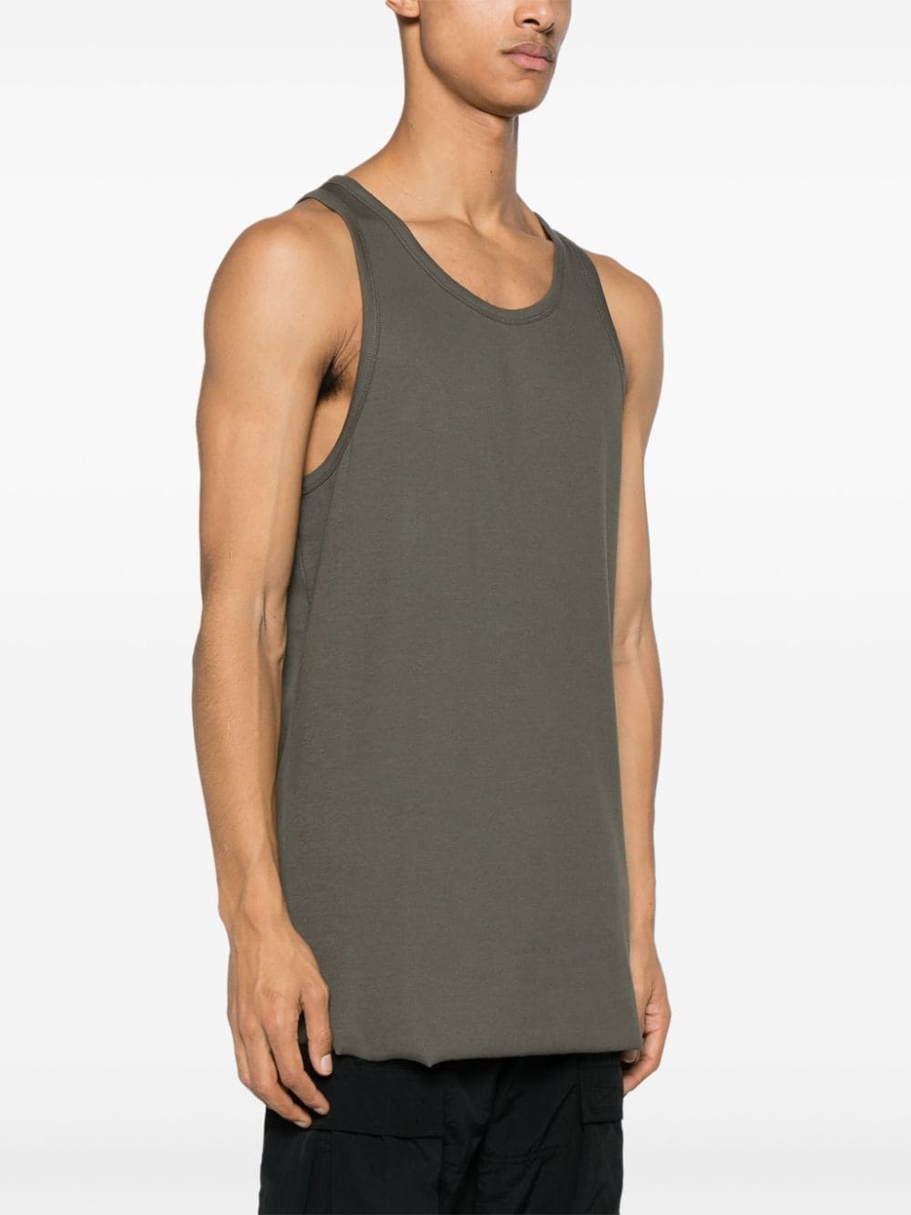 asymmetric-panels cotton tank top - 3