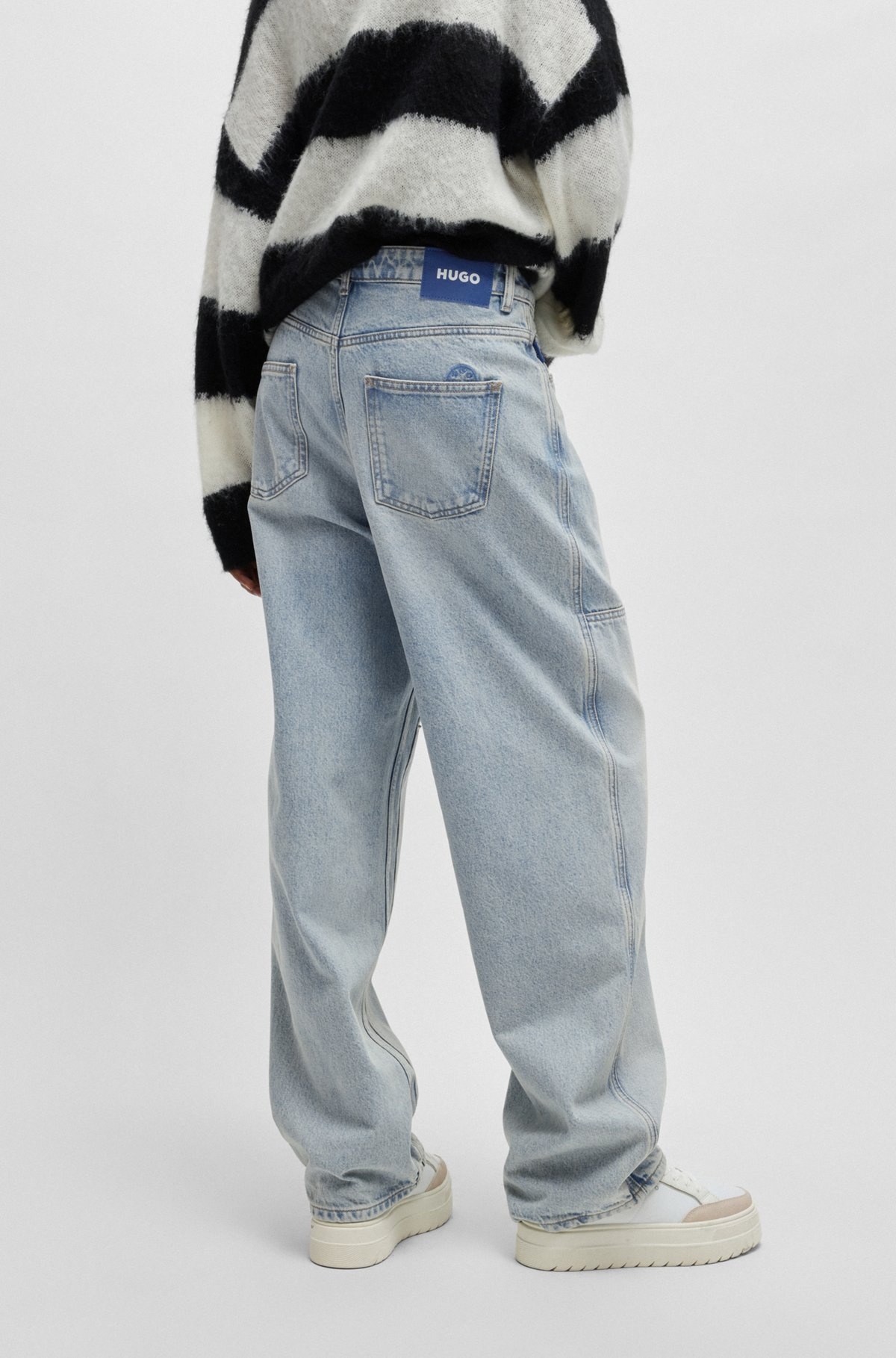 BAGGY-FIT JEANS IN BLUE RIGID DENIM - 4