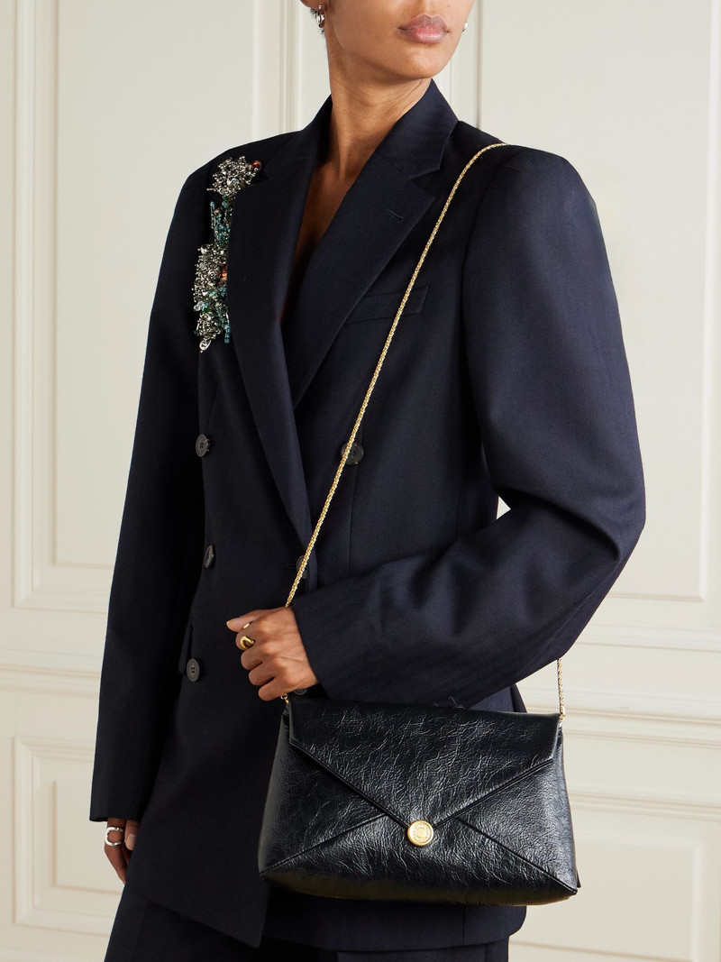 Medium textured-leather clutch Black 6