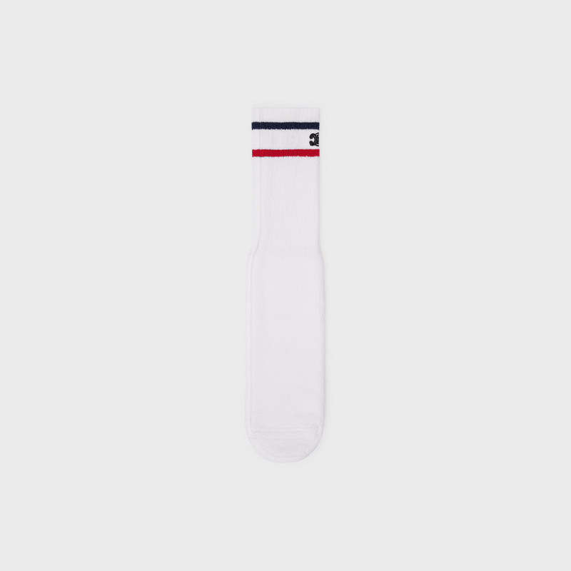 TRIOMPHE SOCKS IN STRIPED COTTON 1
