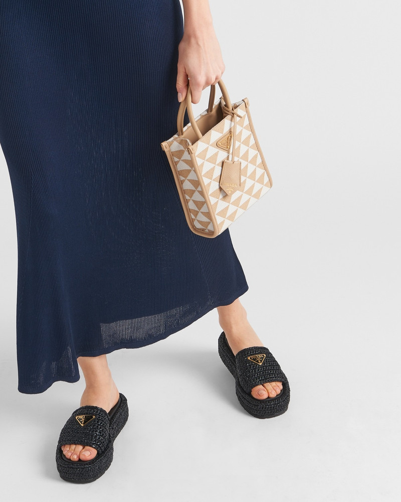 Prada Raffia flatform sandals outlook