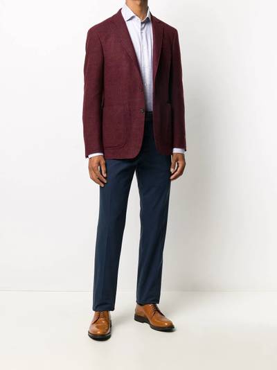 Canali micro-print French collar shirt outlook