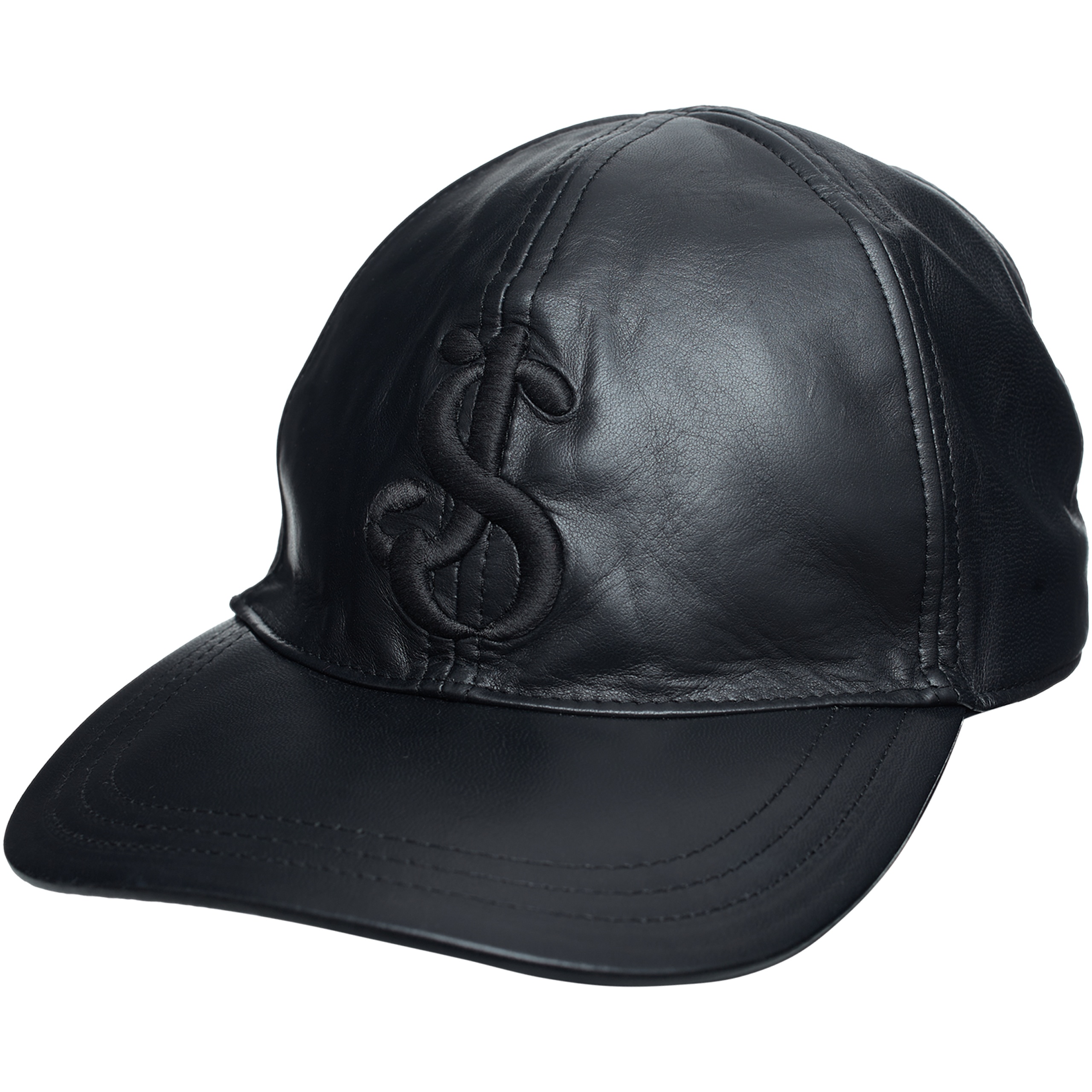 BLACK LEATHER CAP - 2