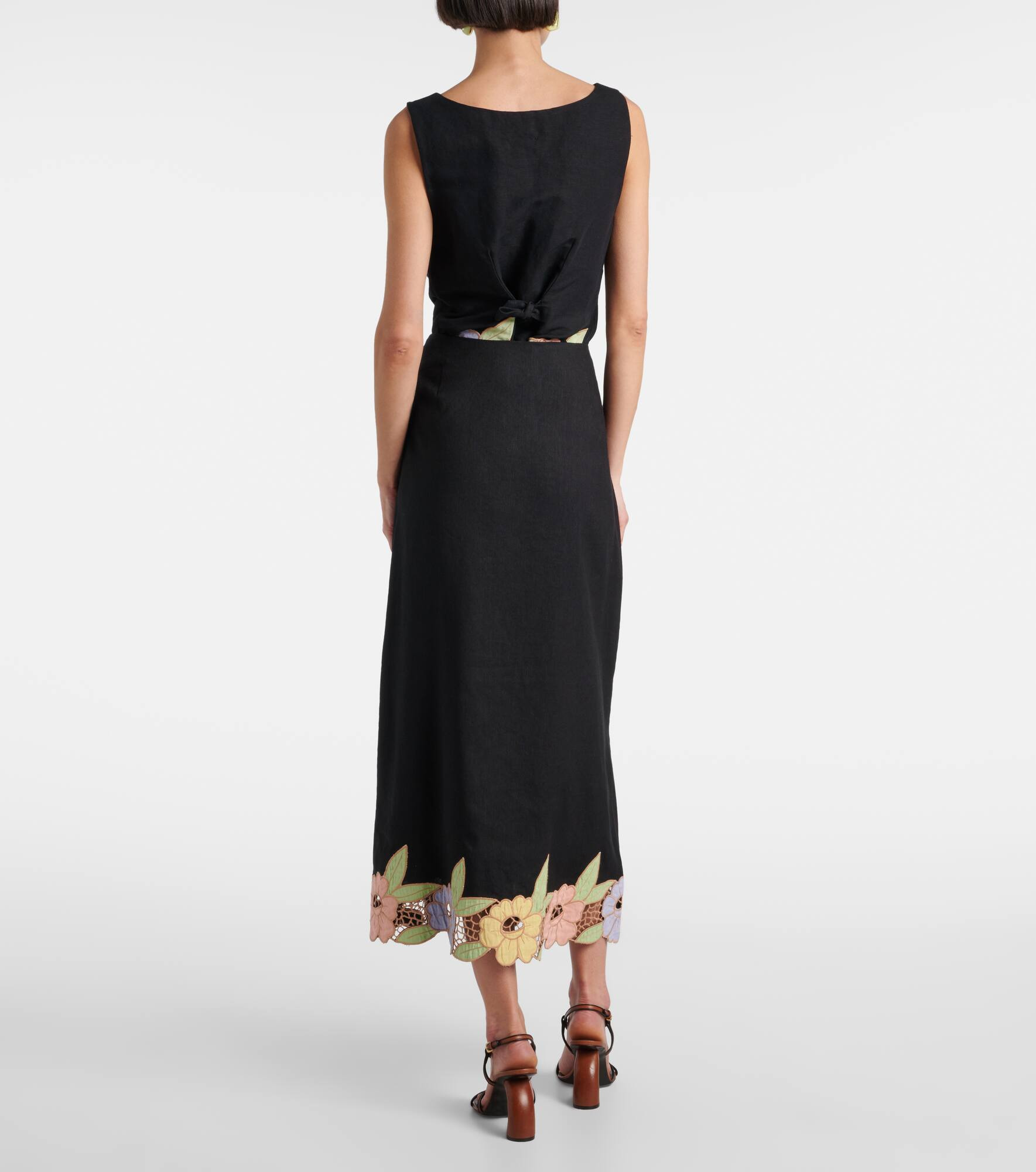 Serano cutout linen-blend top - 3