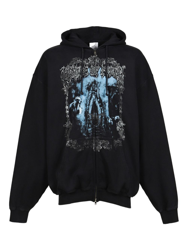 graphic-print zip-up hoodie 1