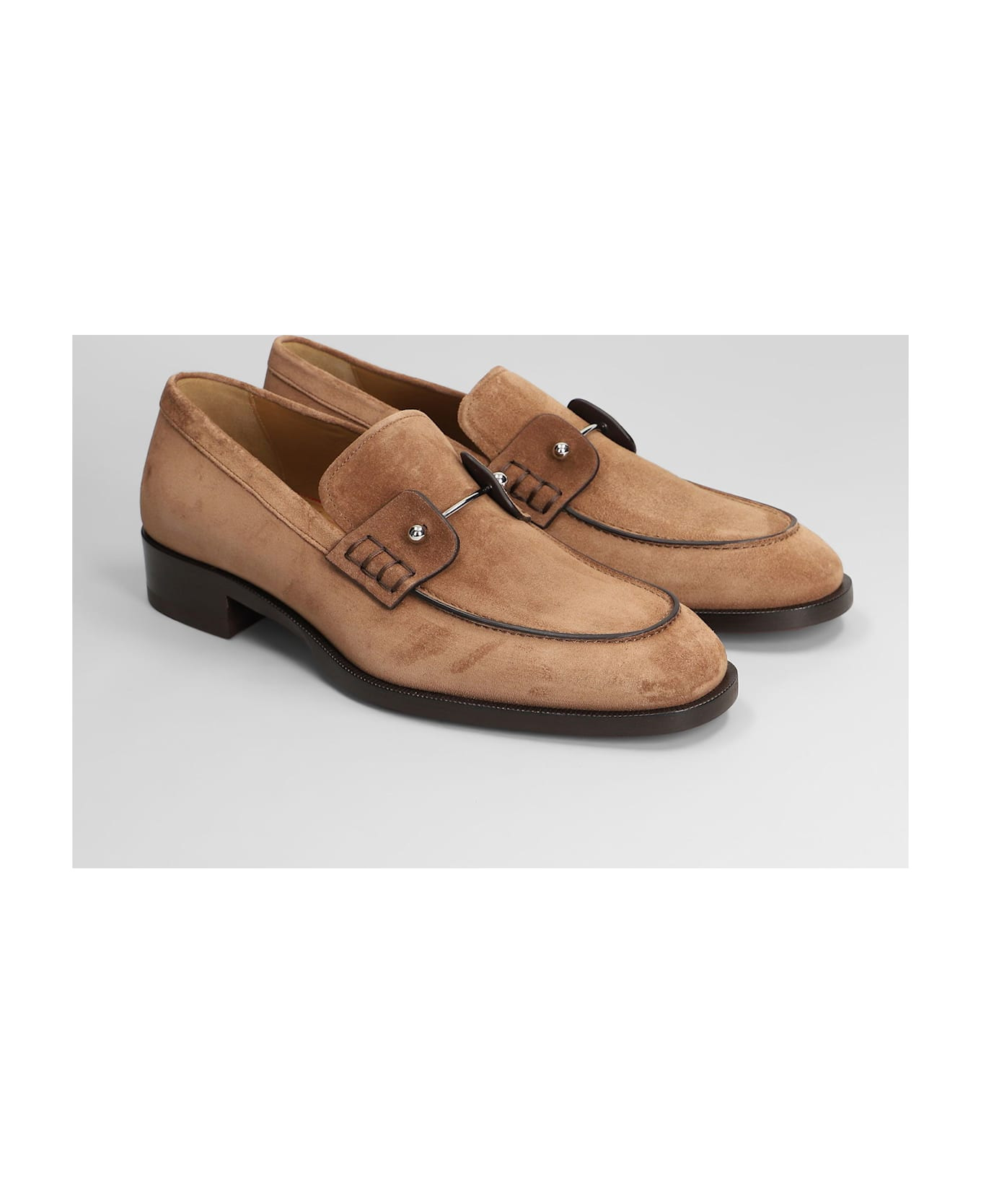 Chambelimoc Flat Loafers In Brown Suede - 2