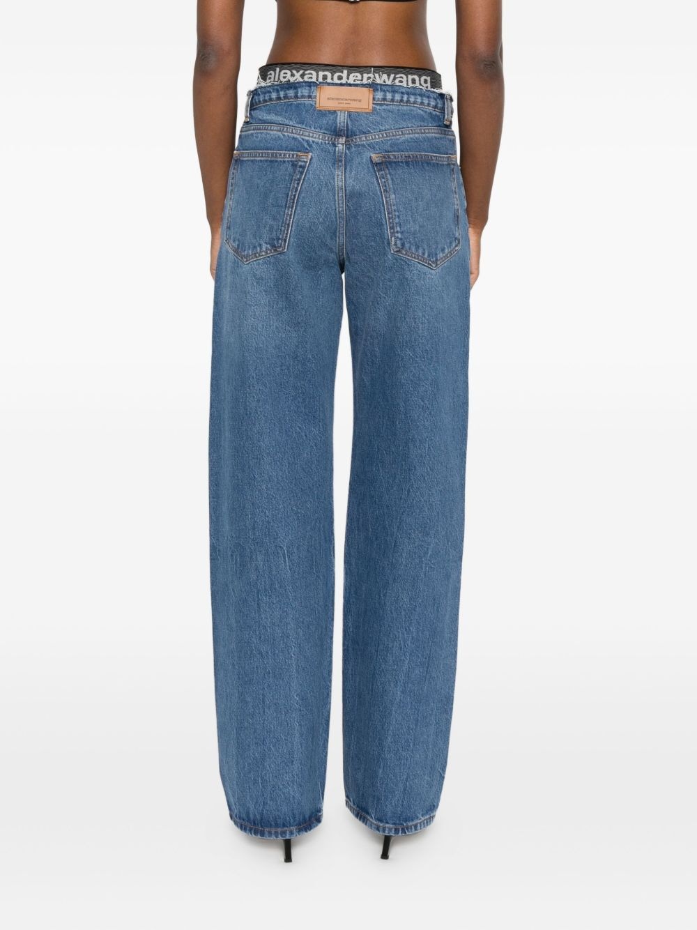 logo-waistband jeans - 4