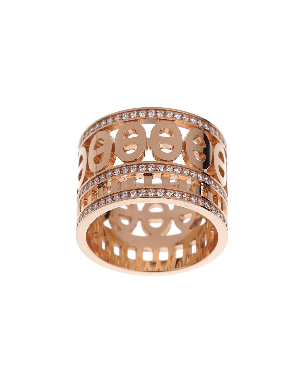 Hermès 18K Rose Gold Diamond Ring (Authentic Pre-Loved) - 2