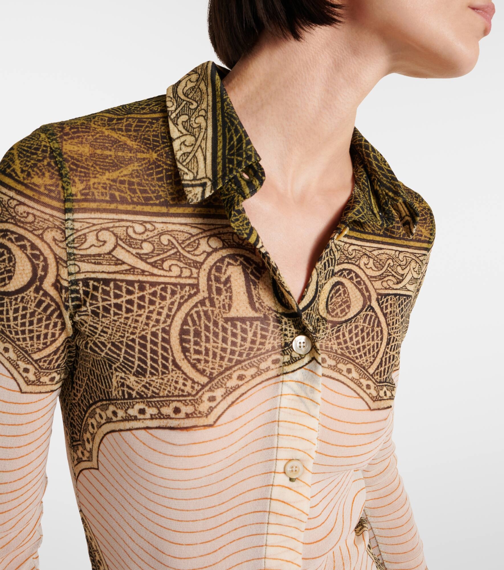 Printed mesh shirt - 4