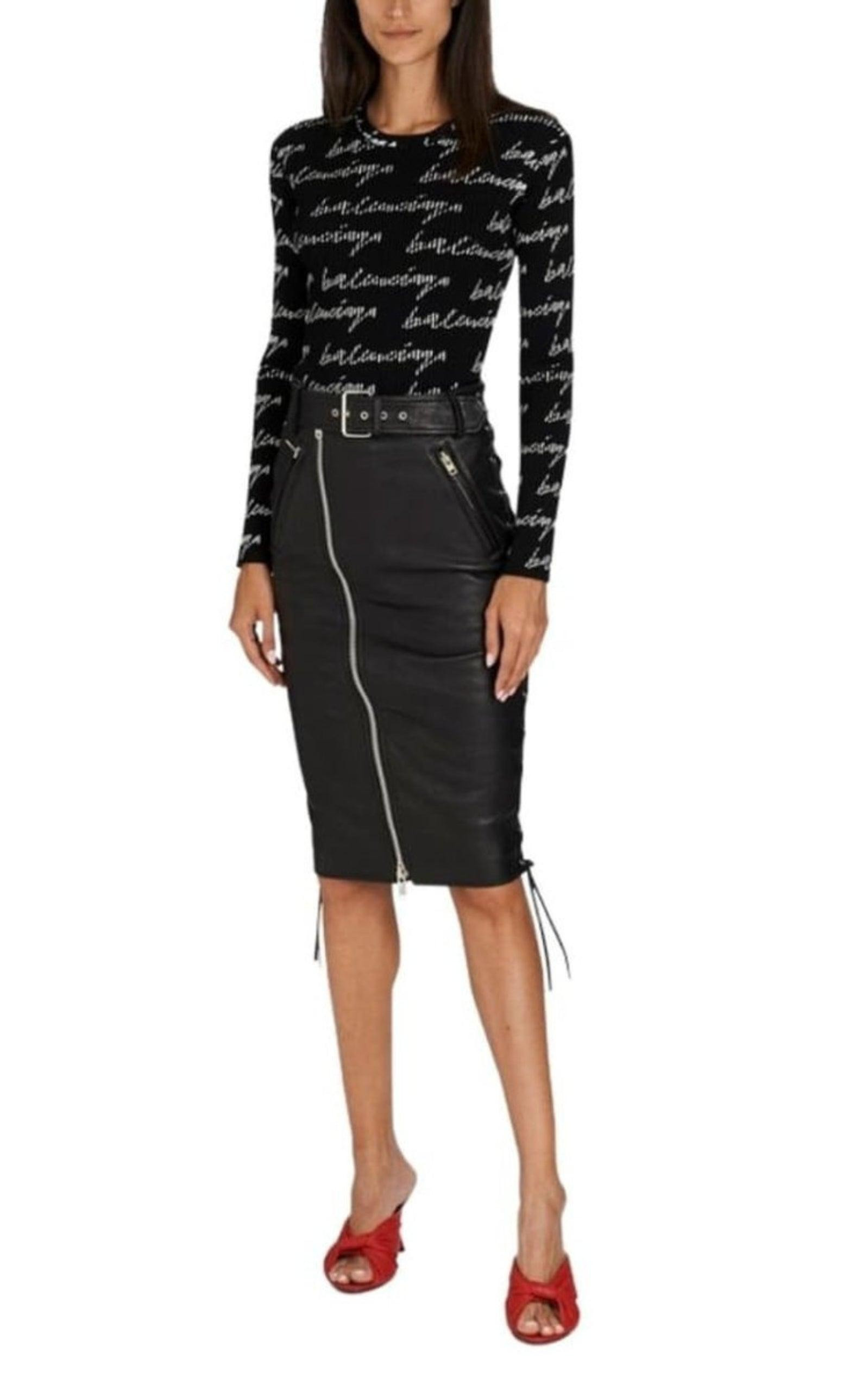 Leather Pencil Skirt - 3