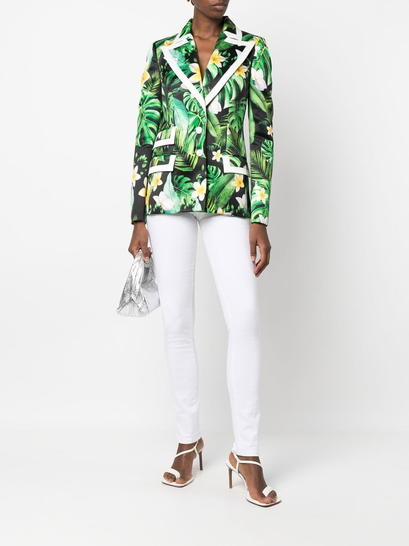 PHILIPP PLEIN floral-print single-breasted blazer outlook