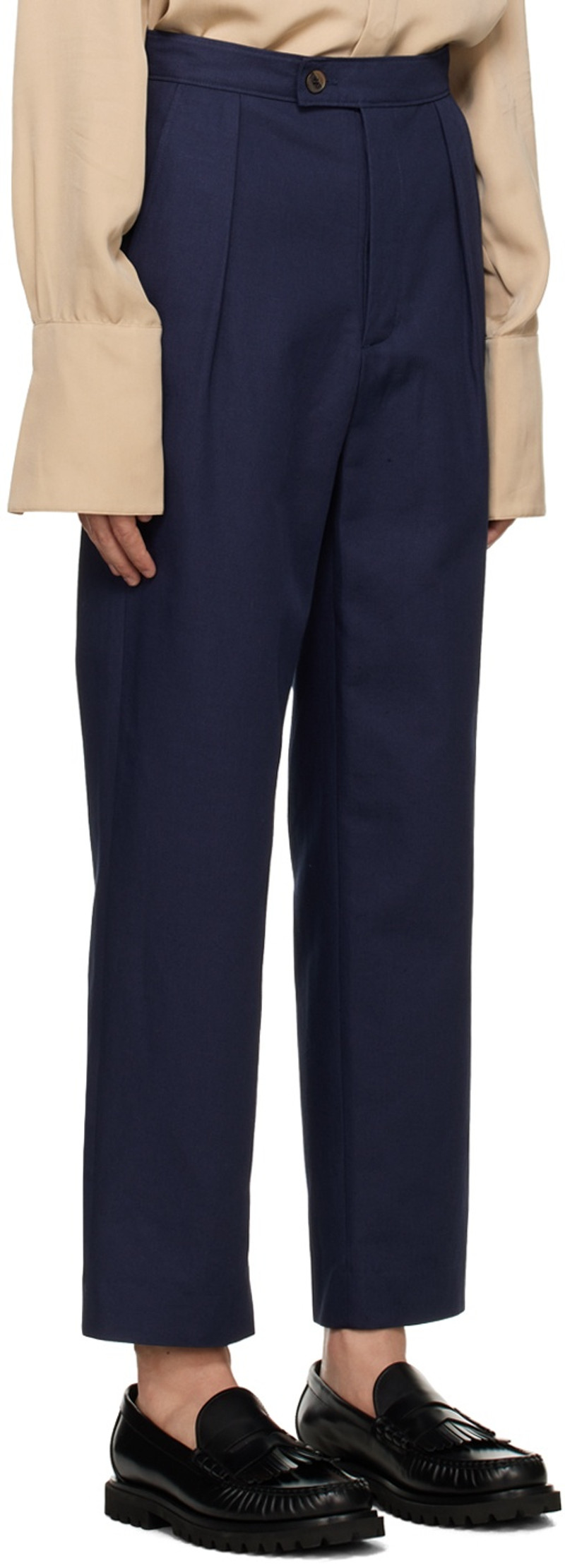 KING & TUCKFIELD Navy Pleated Trousers outlook