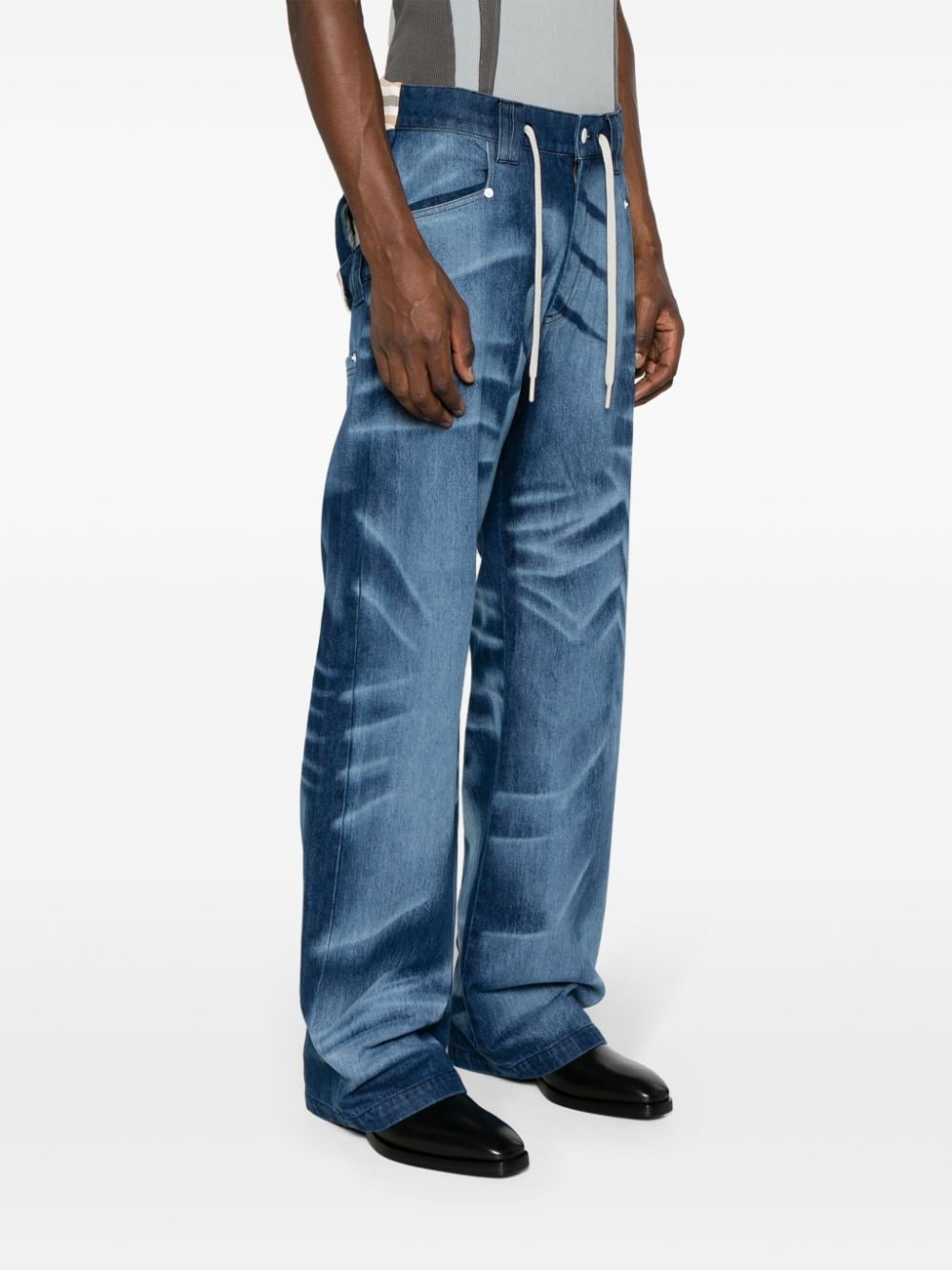 Del Corss acid-wash straight-leg jeans - 3