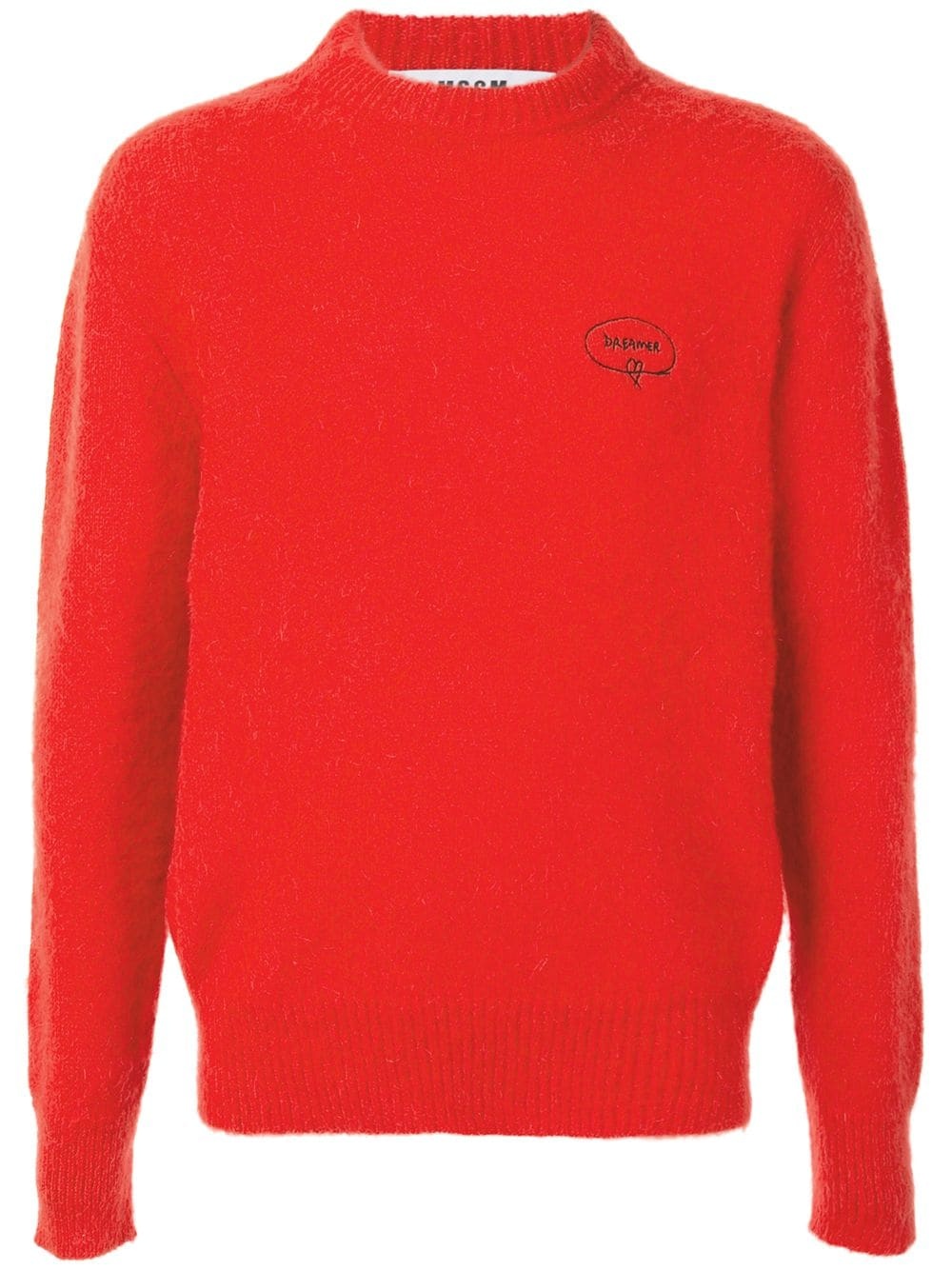 brushed-effect crew neck jumper - 1