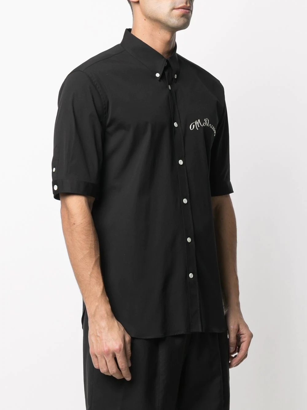 logo-embroidered button-down shirt - 3