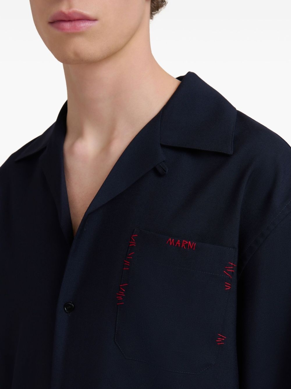 embroidered short-sleeve shirt - 5