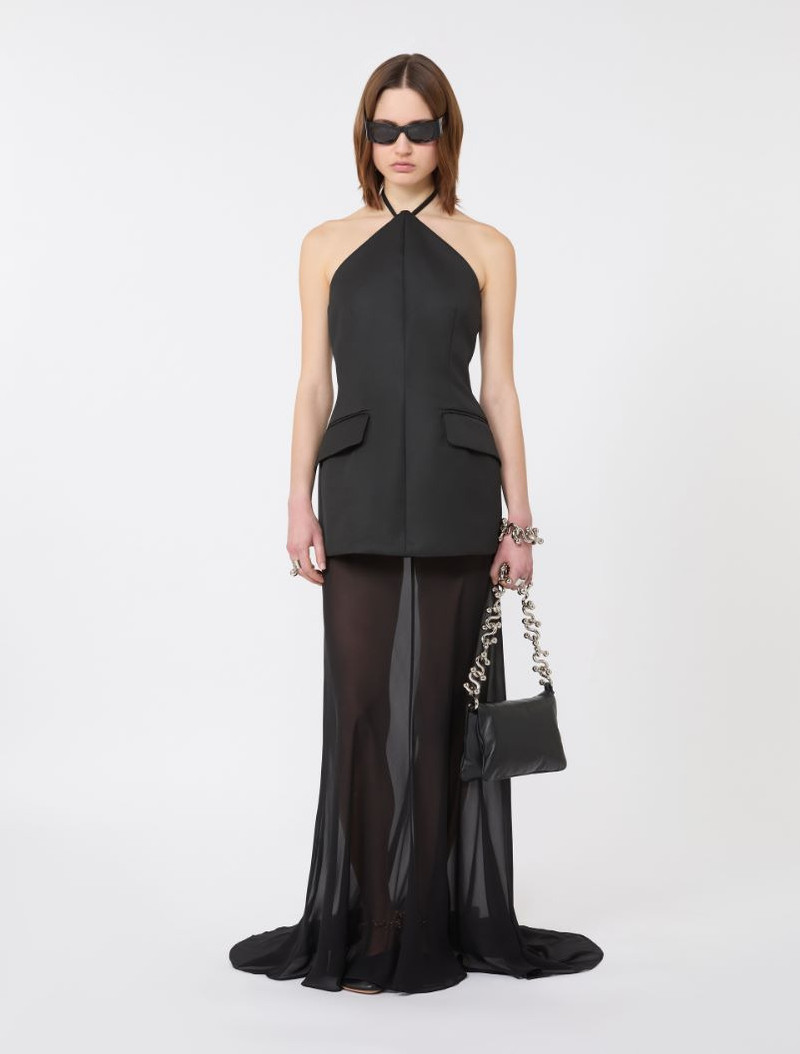 Sportmax Bi-material dress - black outlook
