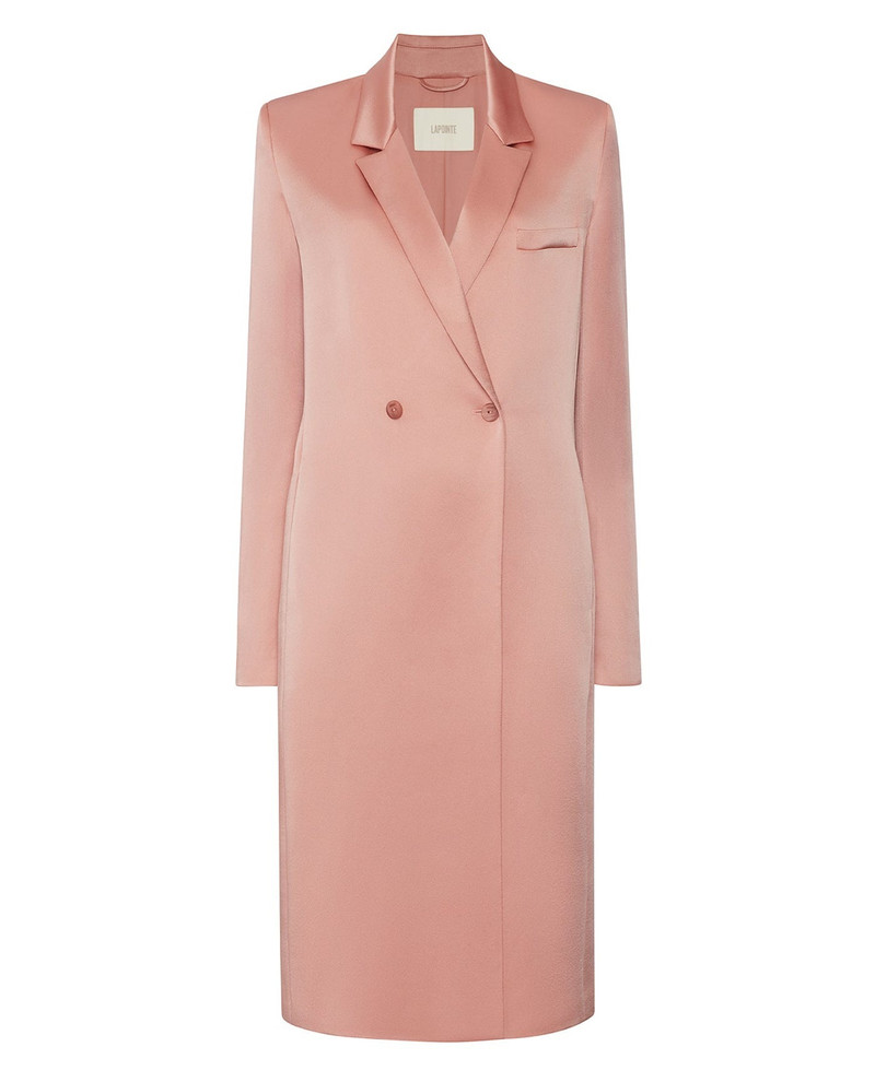 LAPOINTE Satin Double Breasted Coat outlook