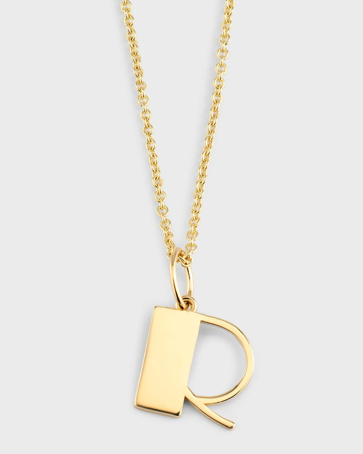 14K Pure Block Initial Necklace - 1