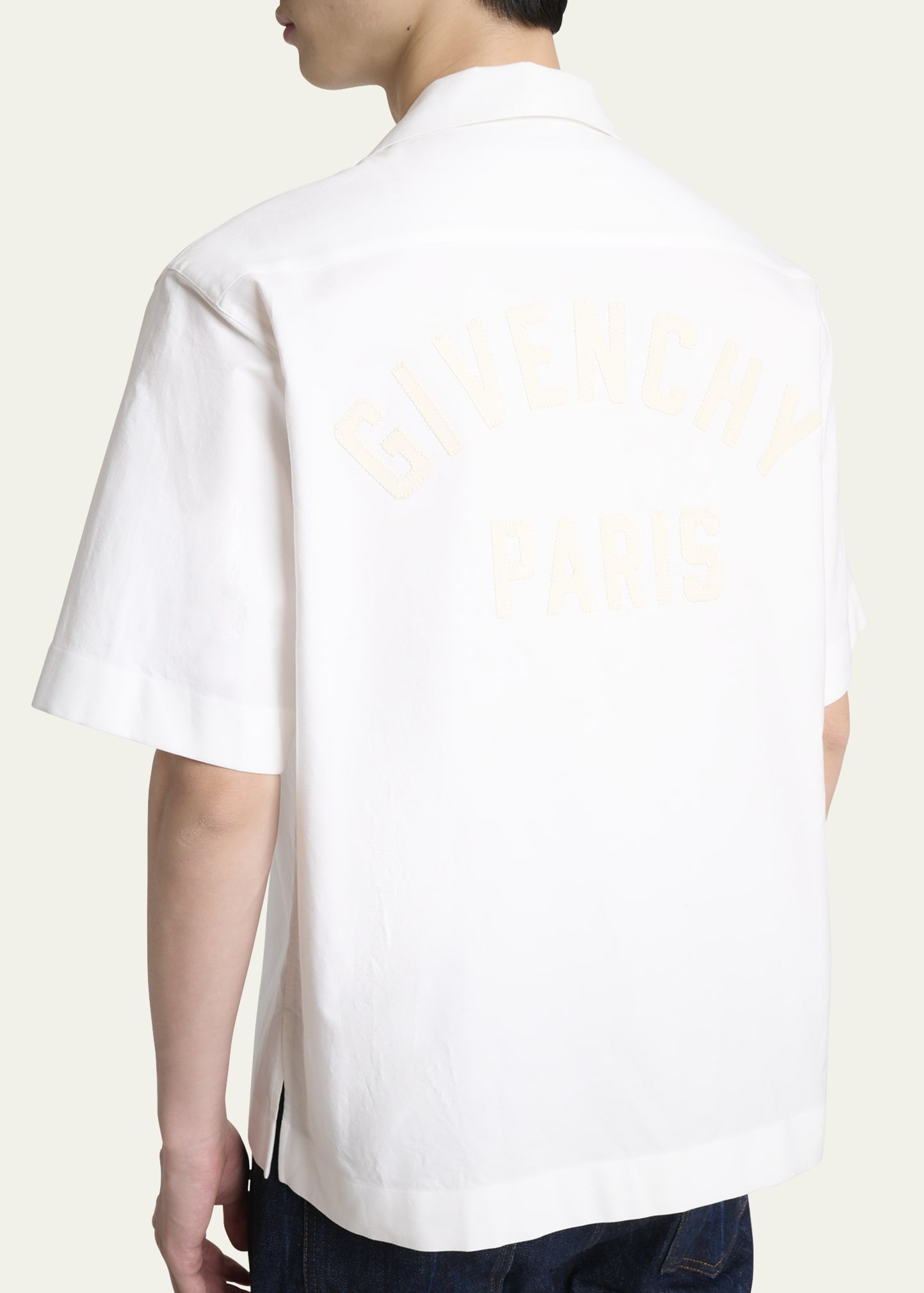 Men's Logo-Back Poplin Bowling Shirt - 5